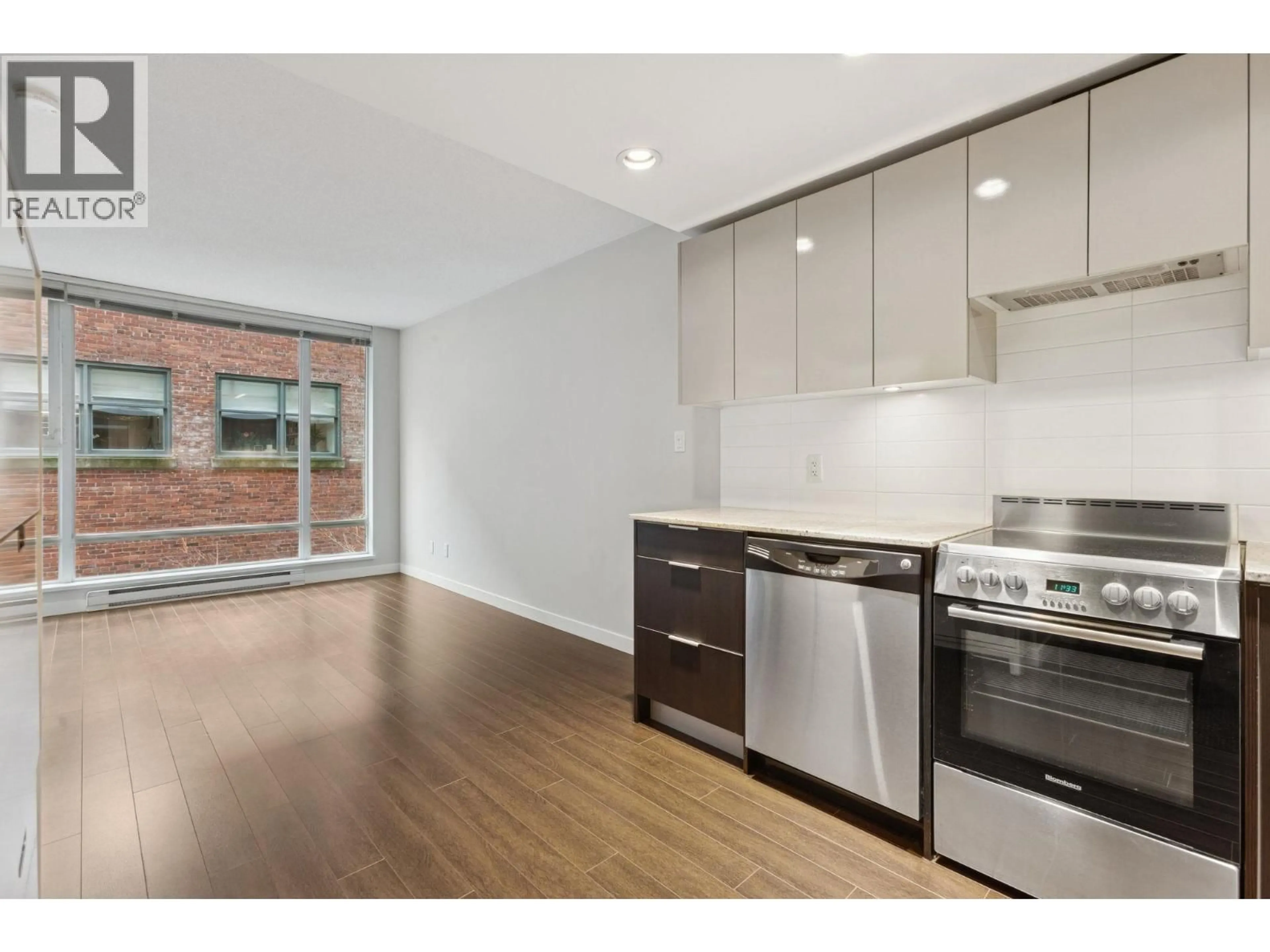 Standard kitchen, wood/laminate floor for 312 - 1919 WYLIE STREET, Vancouver British Columbia V5Y0E7