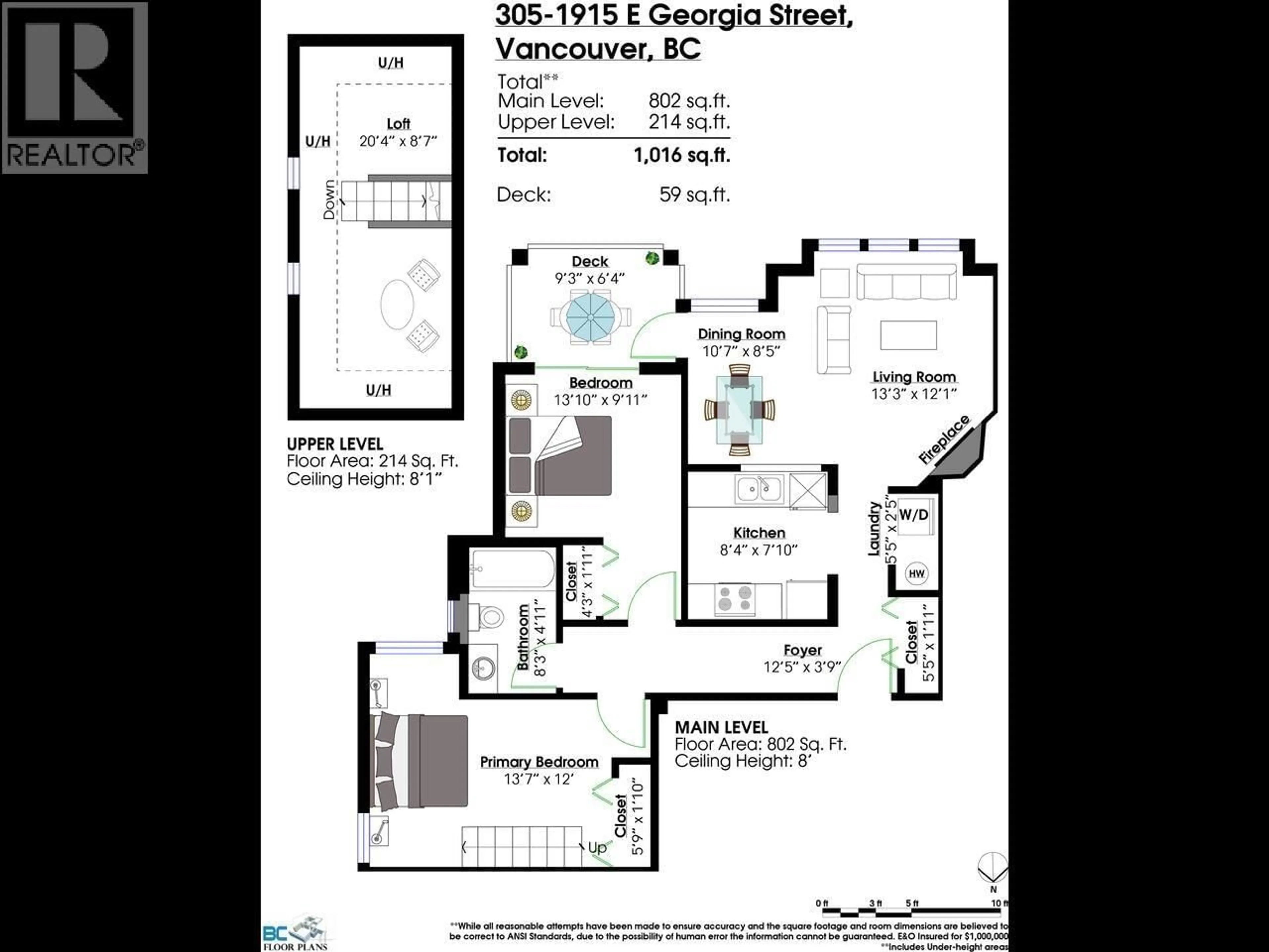 Floor plan for 305 - 1915 GEORGIA STREET, Vancouver British Columbia V5L2B7