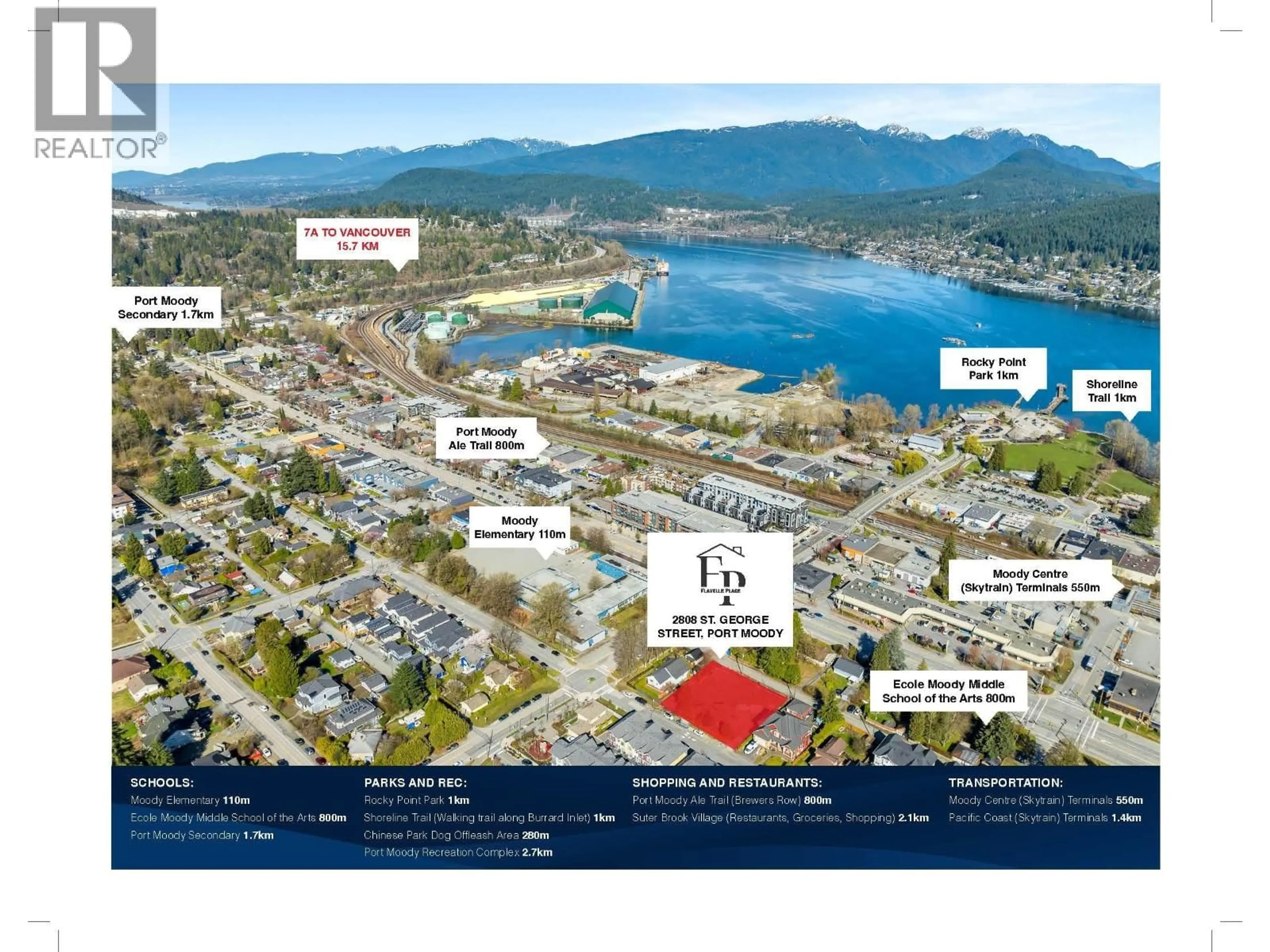 A pic from outside/outdoor area/front of a property/back of a property/a pic from drone, water/lake/river/ocean view for 7 - 2808 ST. GEORGE STREET, Port Moody British Columbia V3H2H3