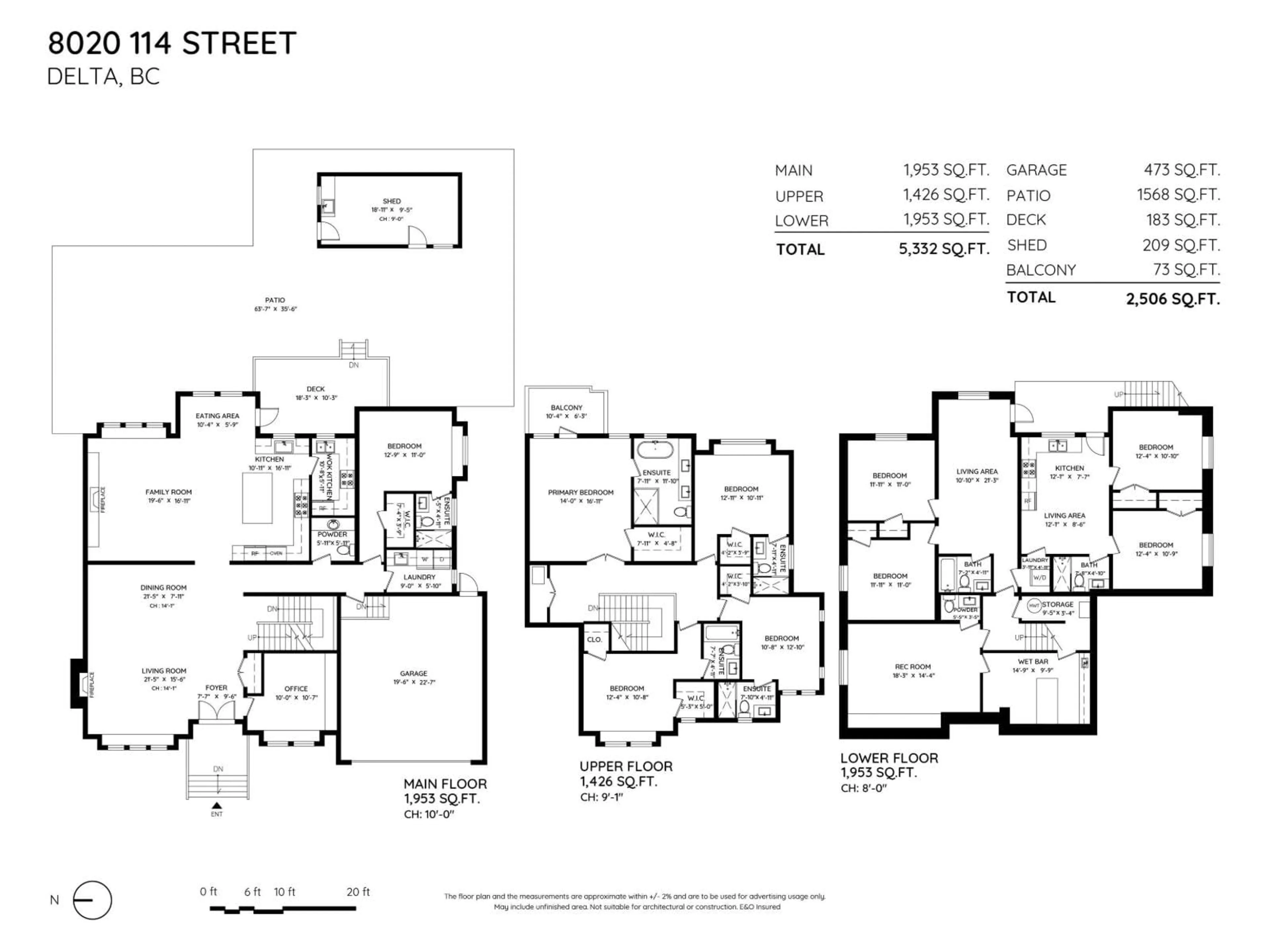 Floor plan for 8020 114 STREET, Delta British Columbia V4C5H6