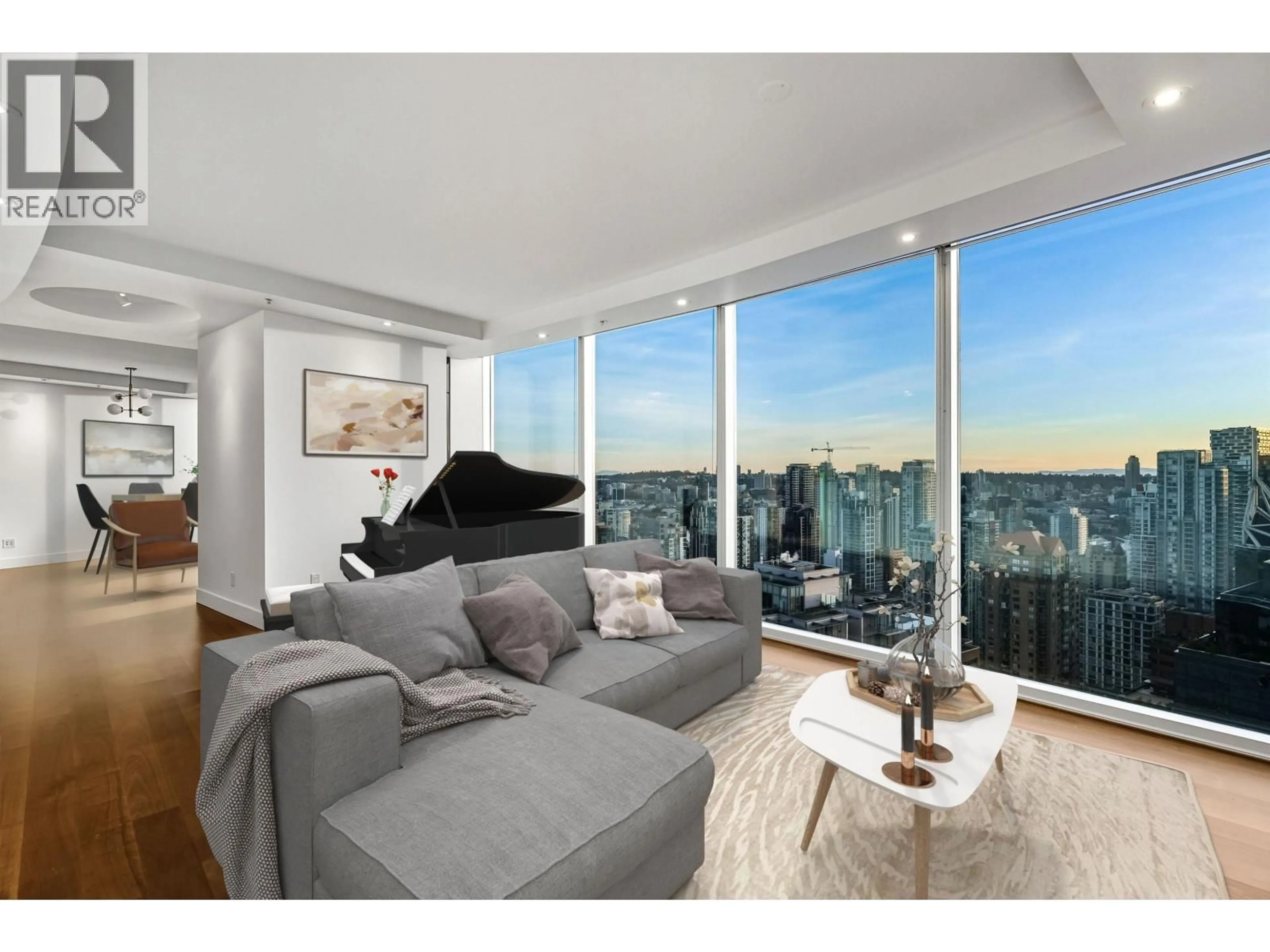 Living room with furniture, unknown for 3404 - 938 NELSON STREET, Vancouver British Columbia V6Z3A7