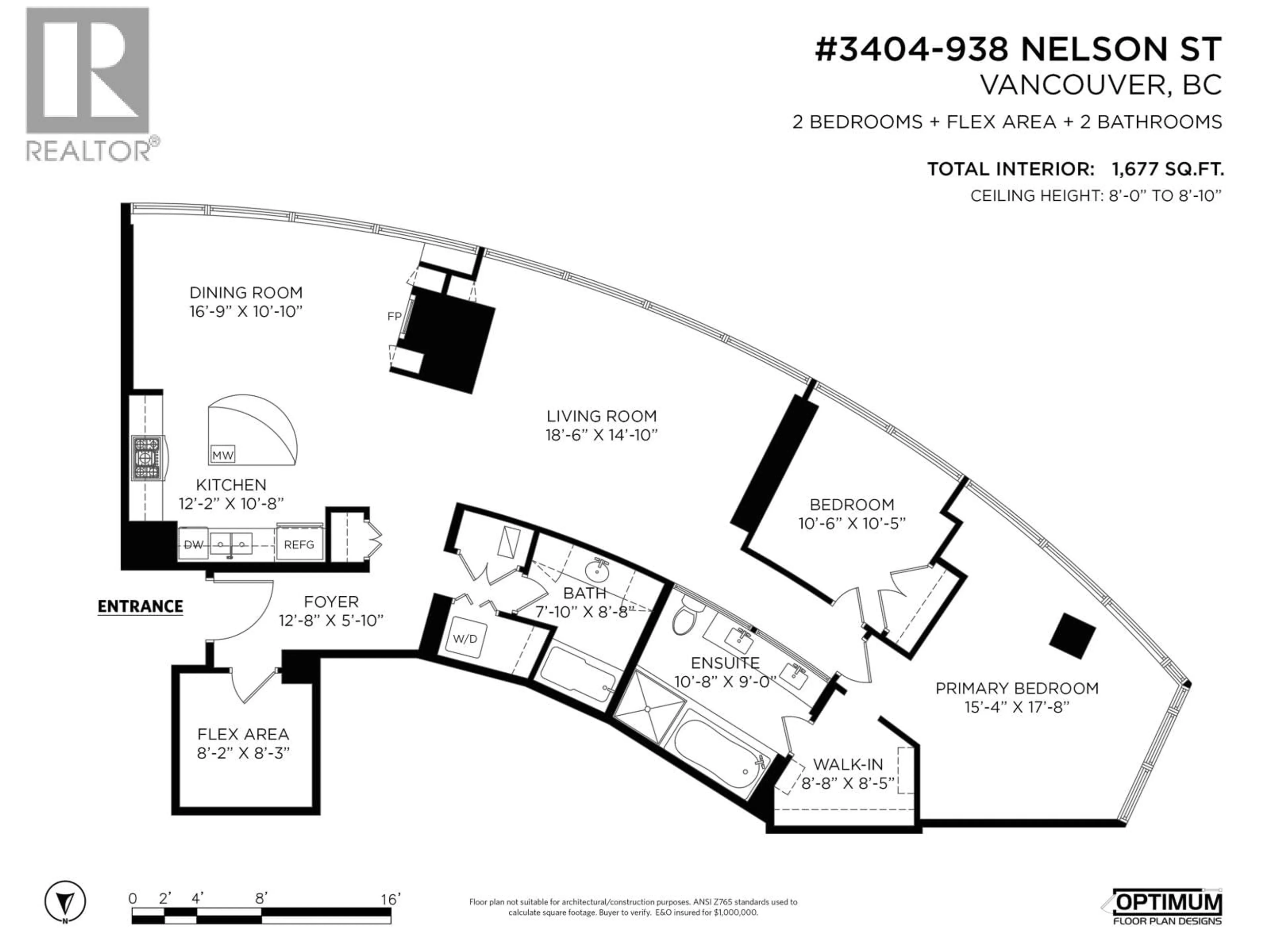 Floor plan for 3404 - 938 NELSON STREET, Vancouver British Columbia V6Z3A7