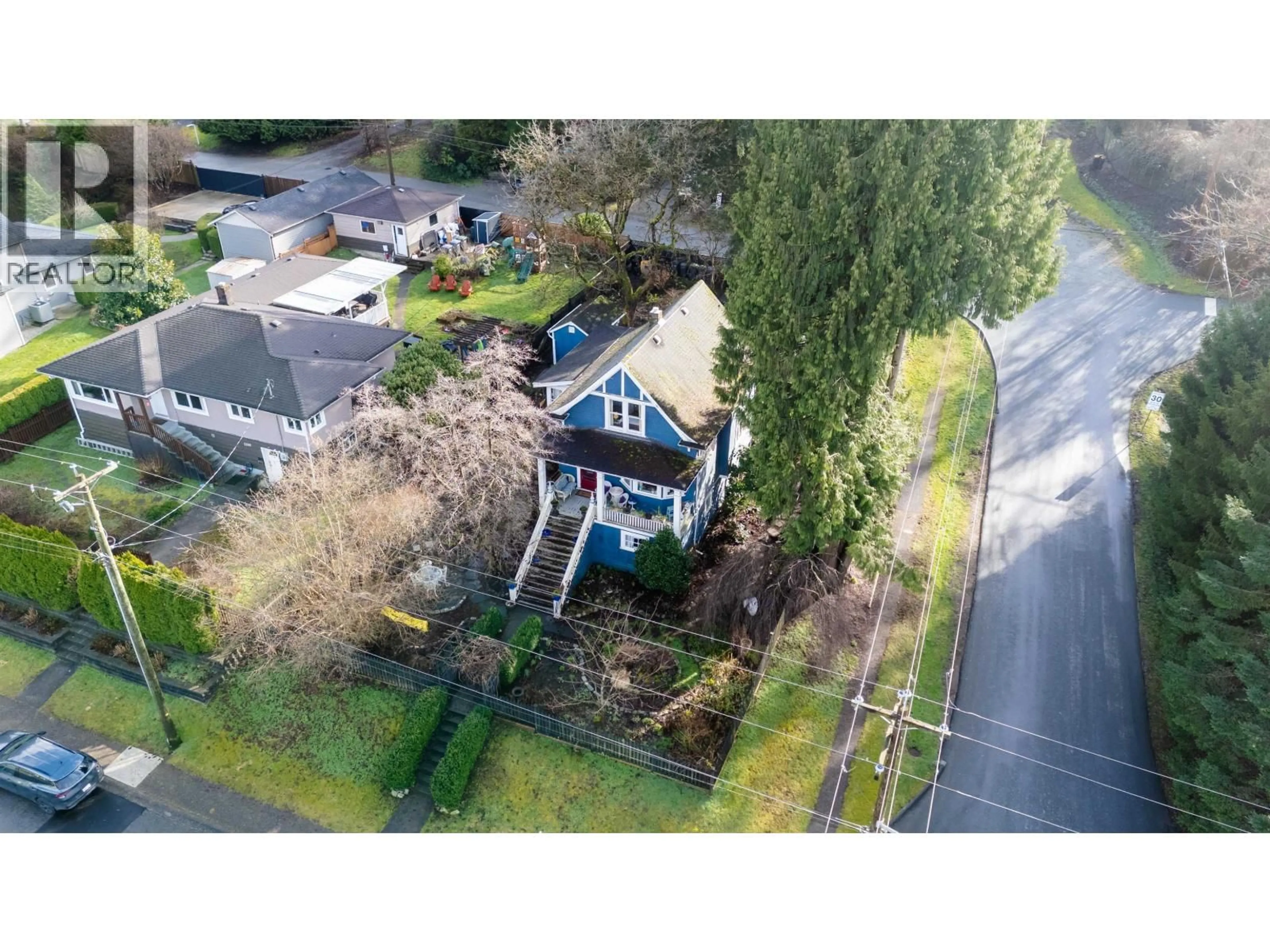 A pic from outside/outdoor area/front of a property/back of a property/a pic from drone, street for 2201 ST GEORGE STREET, Port Moody British Columbia V3H2G1