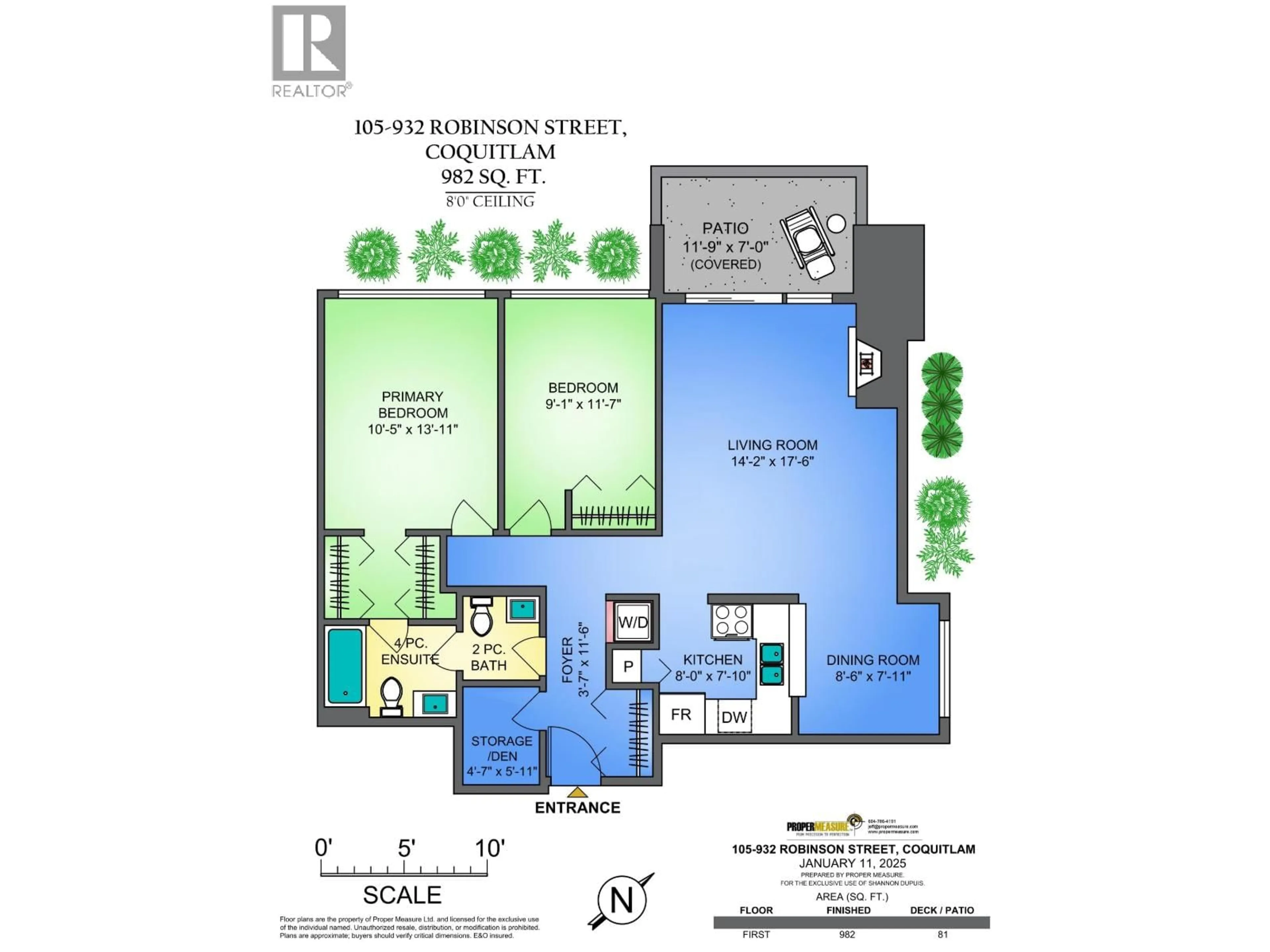 Floor plan for 105 - 932 ROBINSON STREET, Coquitlam British Columbia V3J7R8