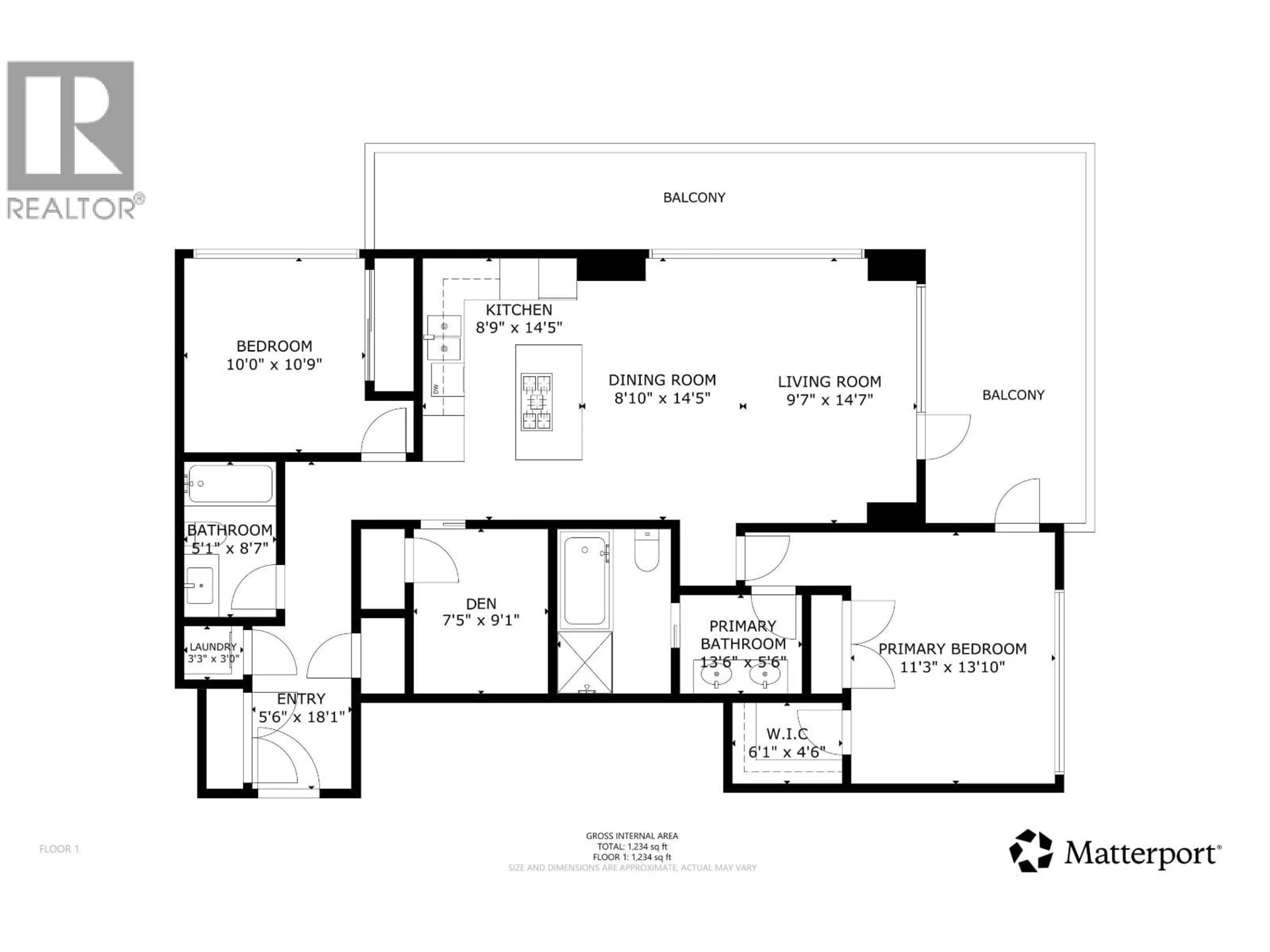Floor plan for 1004 - 6633 PEARSON WAY, Richmond British Columbia V7C0C4