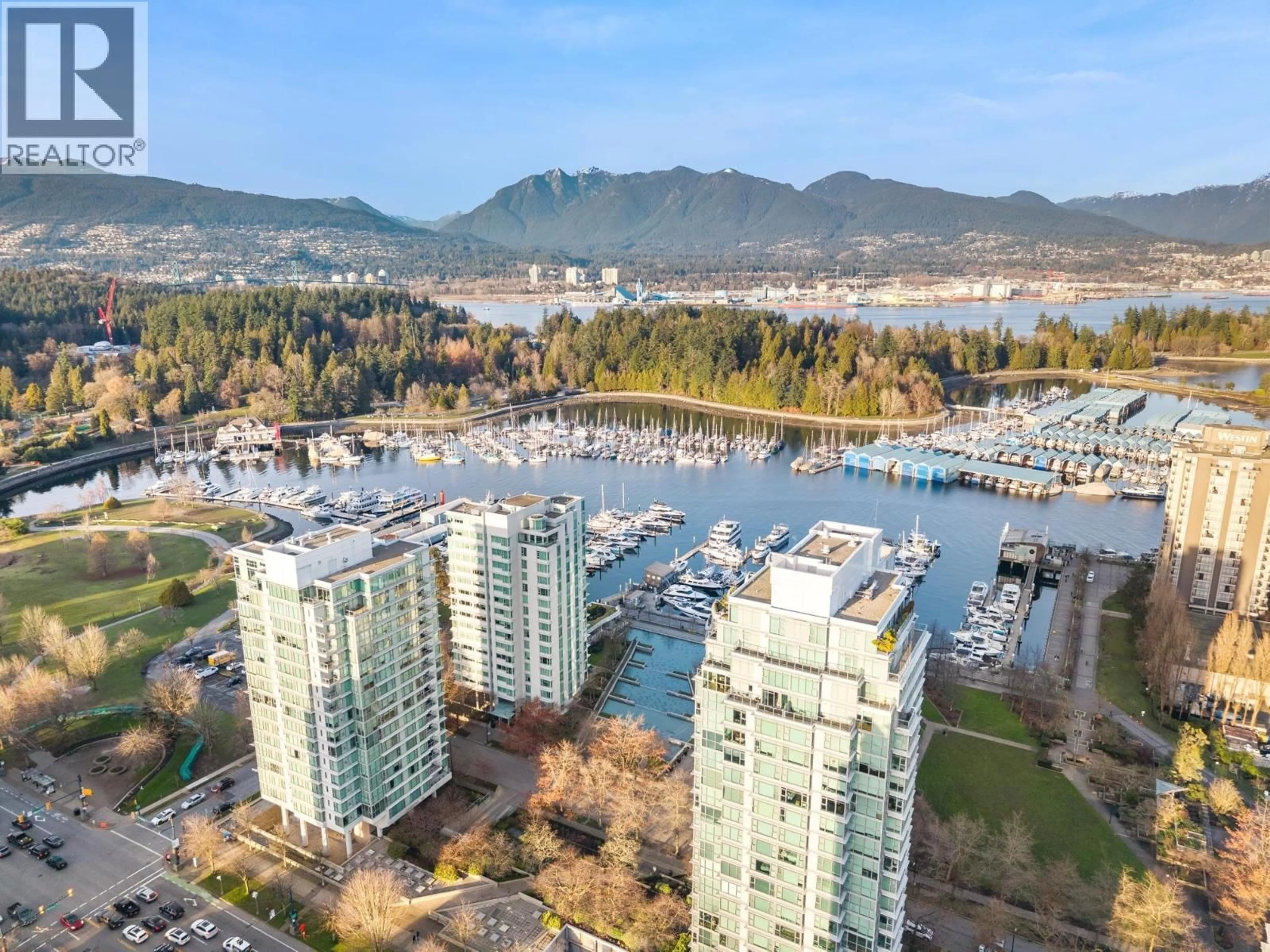 A pic from outside/outdoor area/front of a property/back of a property/a pic from drone, water/lake/river/ocean view for 1901 - 1710 BAYSHORE DRIVE, Vancouver British Columbia V6G3G4