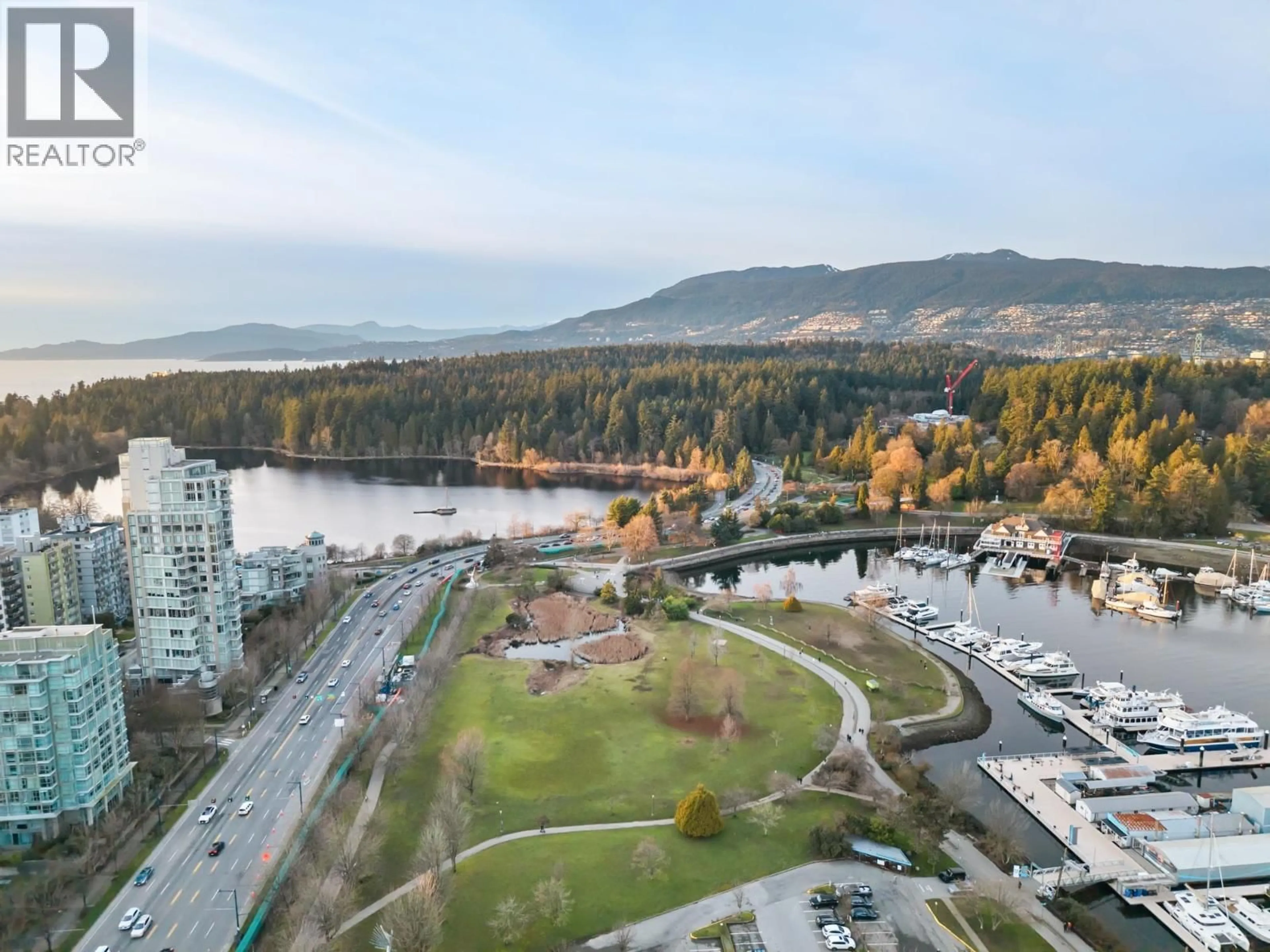 A pic from outside/outdoor area/front of a property/back of a property/a pic from drone, water/lake/river/ocean view for 1901 - 1710 BAYSHORE DRIVE, Vancouver British Columbia V6G3G4