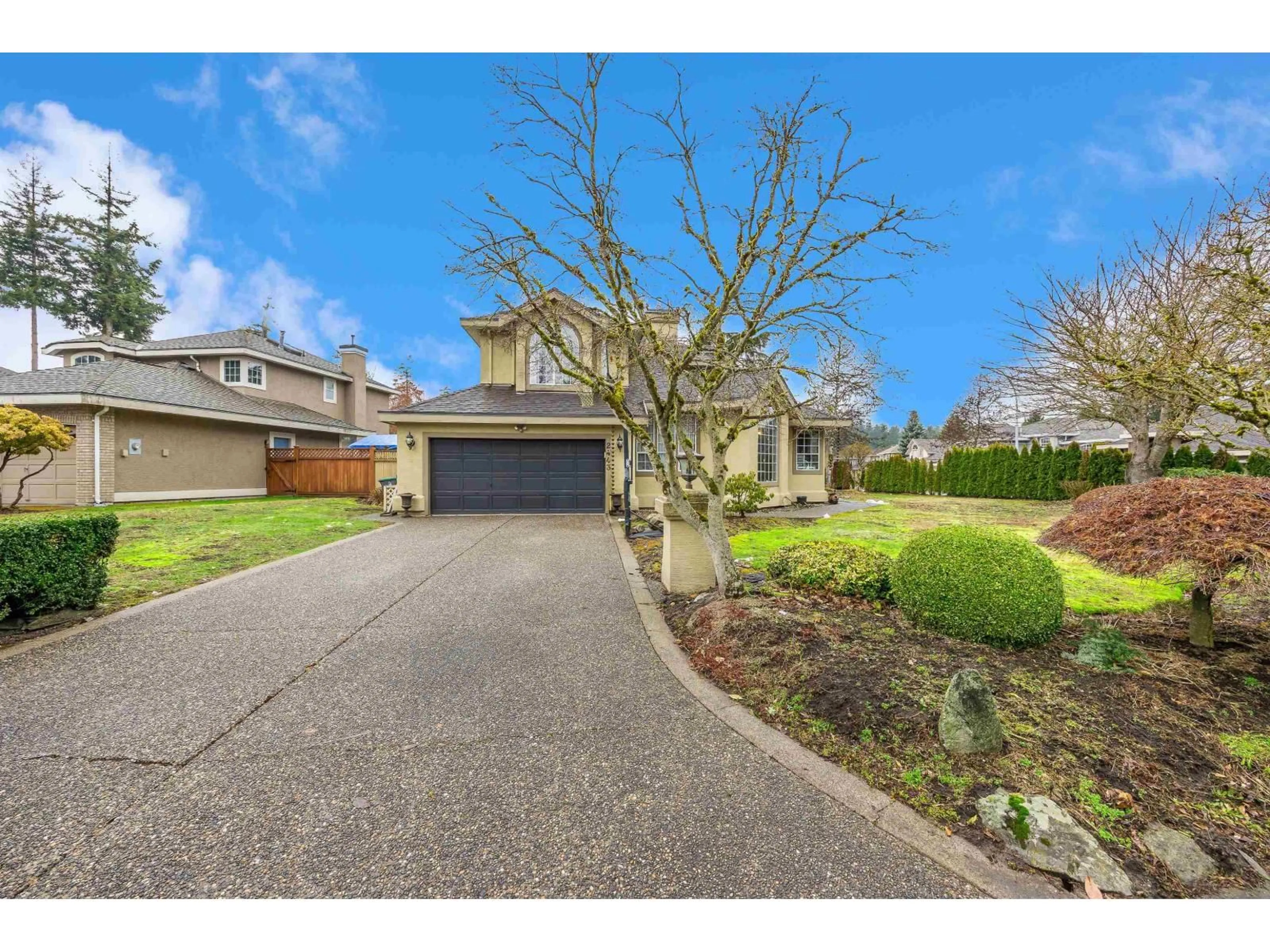 A pic from outside/outdoor area/front of a property/back of a property/a pic from drone, street for 2443 150 STREET, Surrey British Columbia V4P1N9