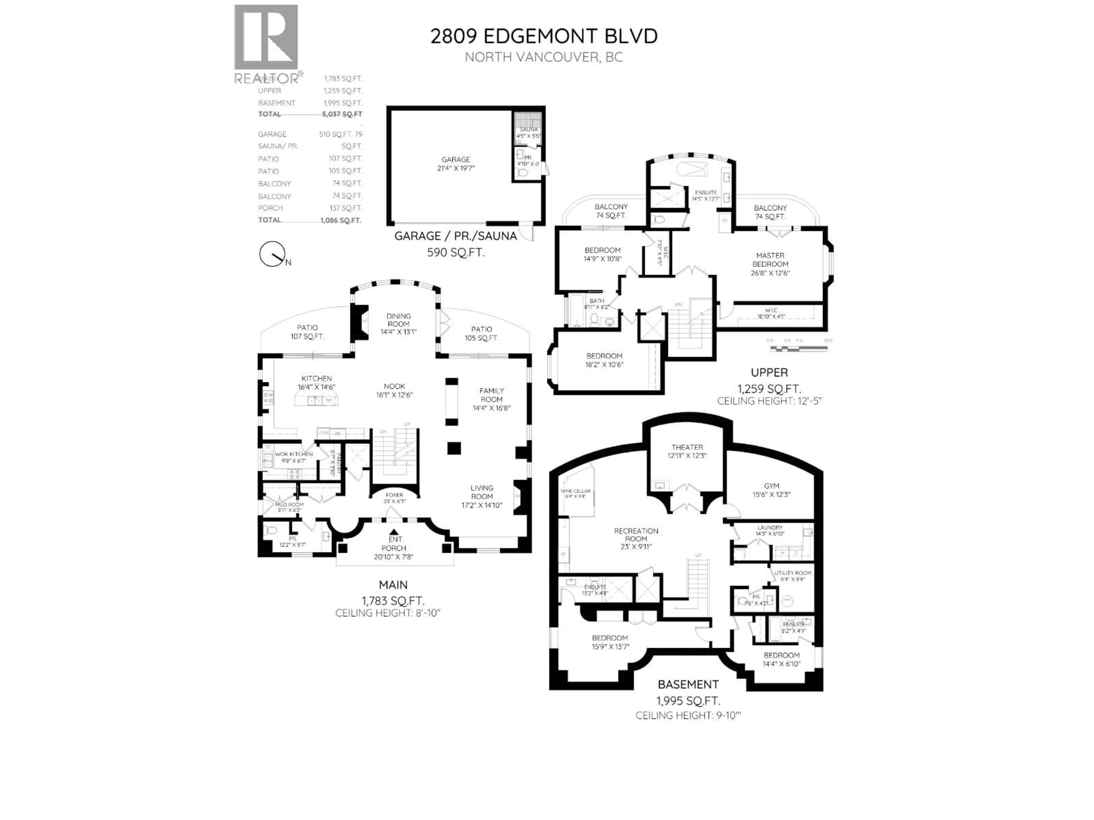 Floor plan for 2809 EDGEMONT BOULEVARD, North Vancouver British Columbia V7R2N3