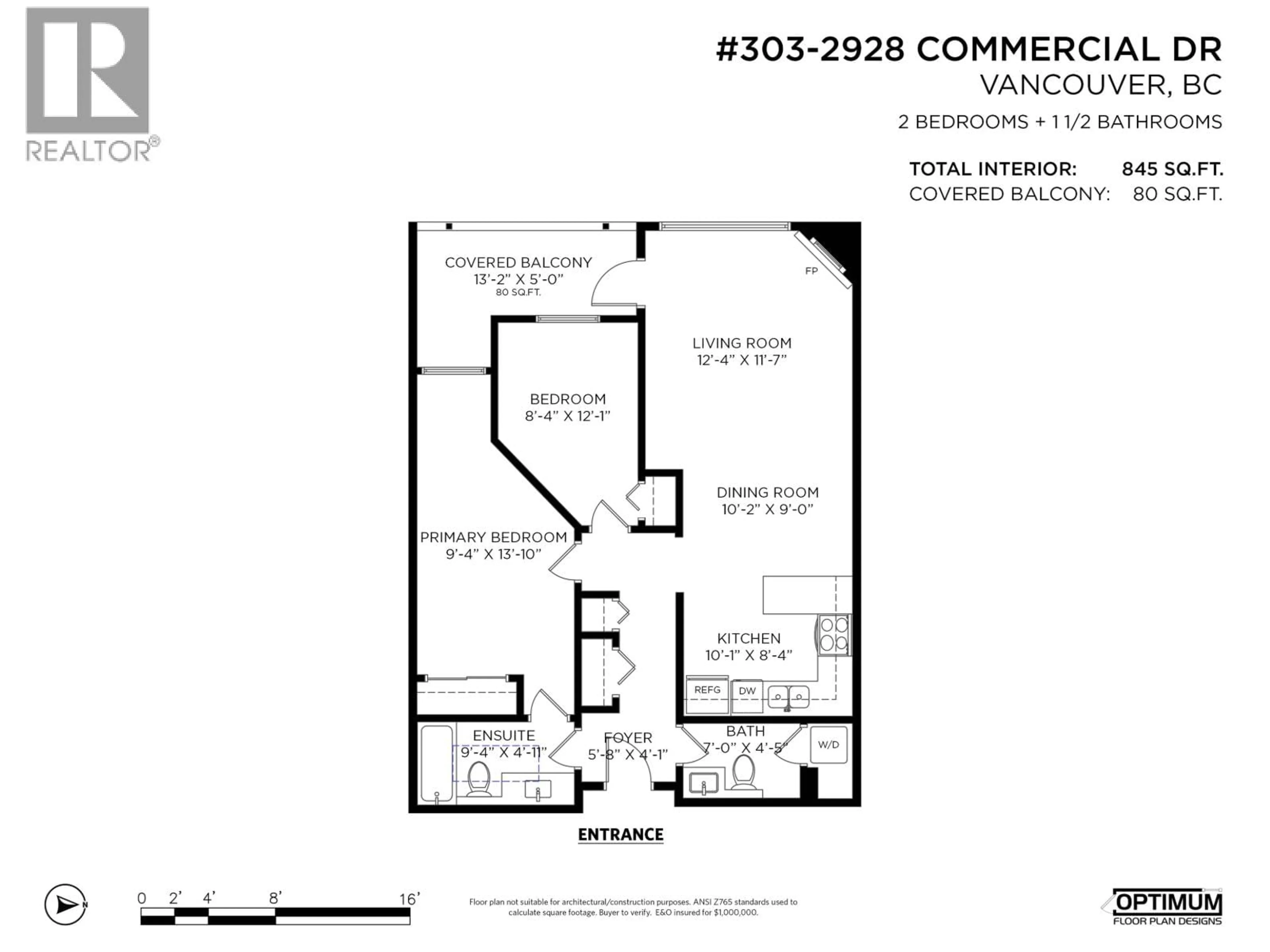 Floor plan for 303 - 2928 COMMERCIAL DRIVE, Vancouver British Columbia V5N4C9