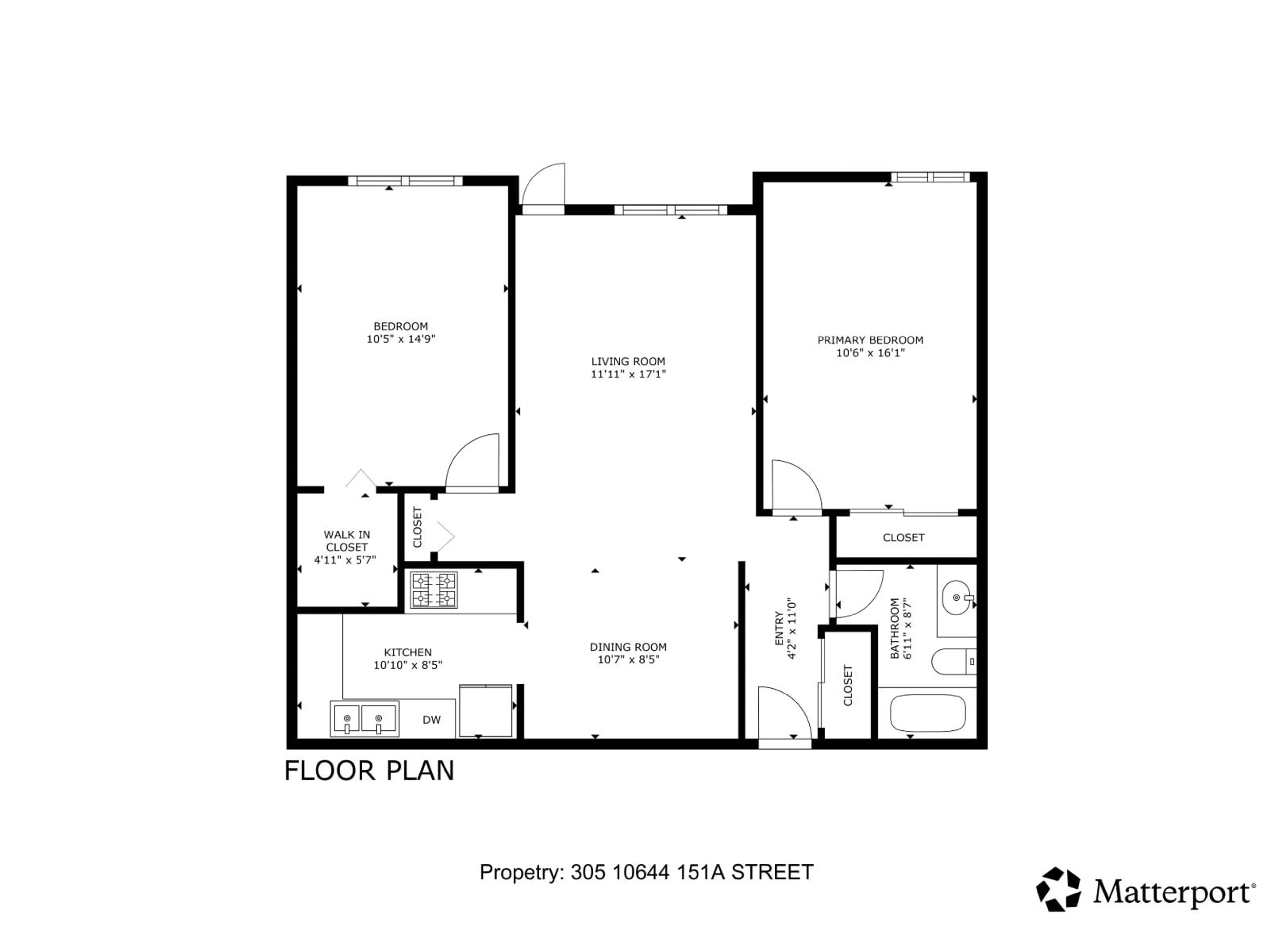 Floor plan for 305 - 10644 151A STREET, Surrey British Columbia V3R8R3