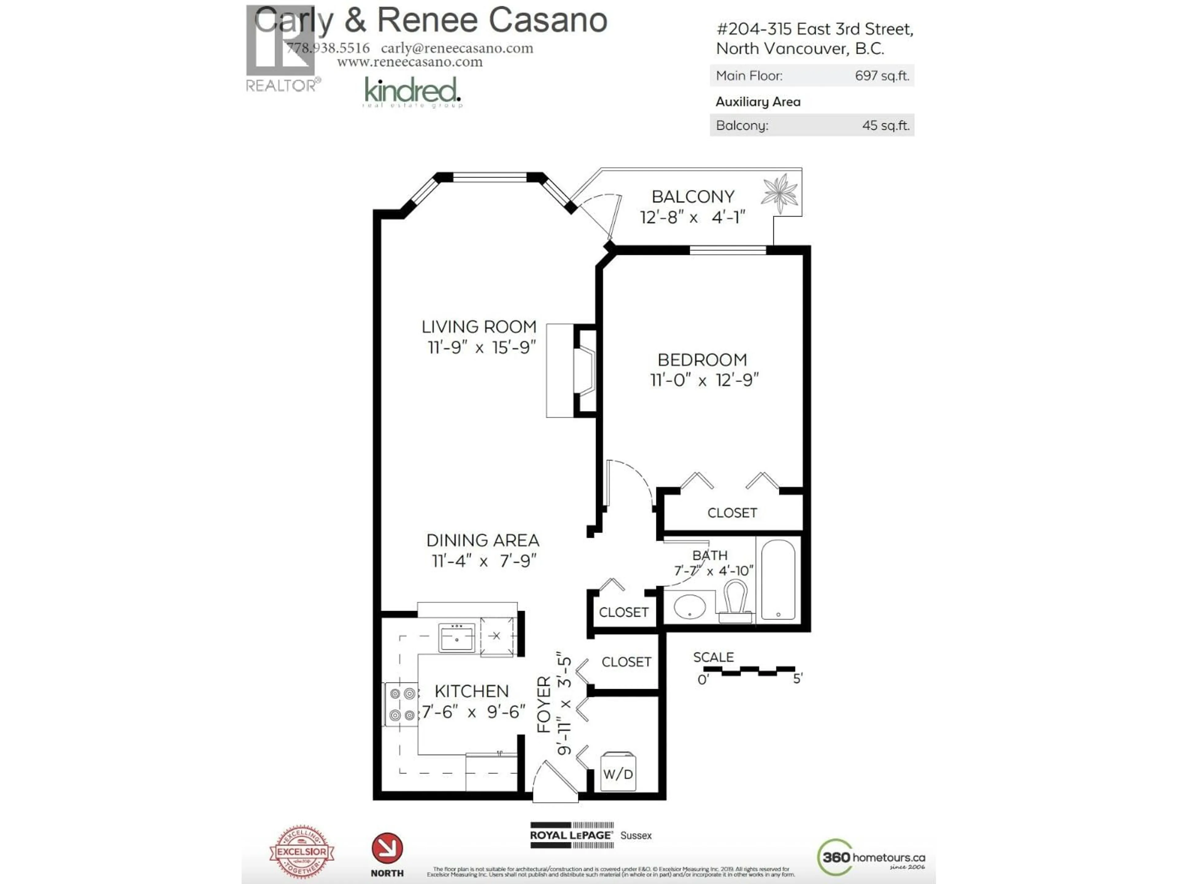 Floor plan for 204 - 315 3RD STREET, North Vancouver British Columbia V7L1G1