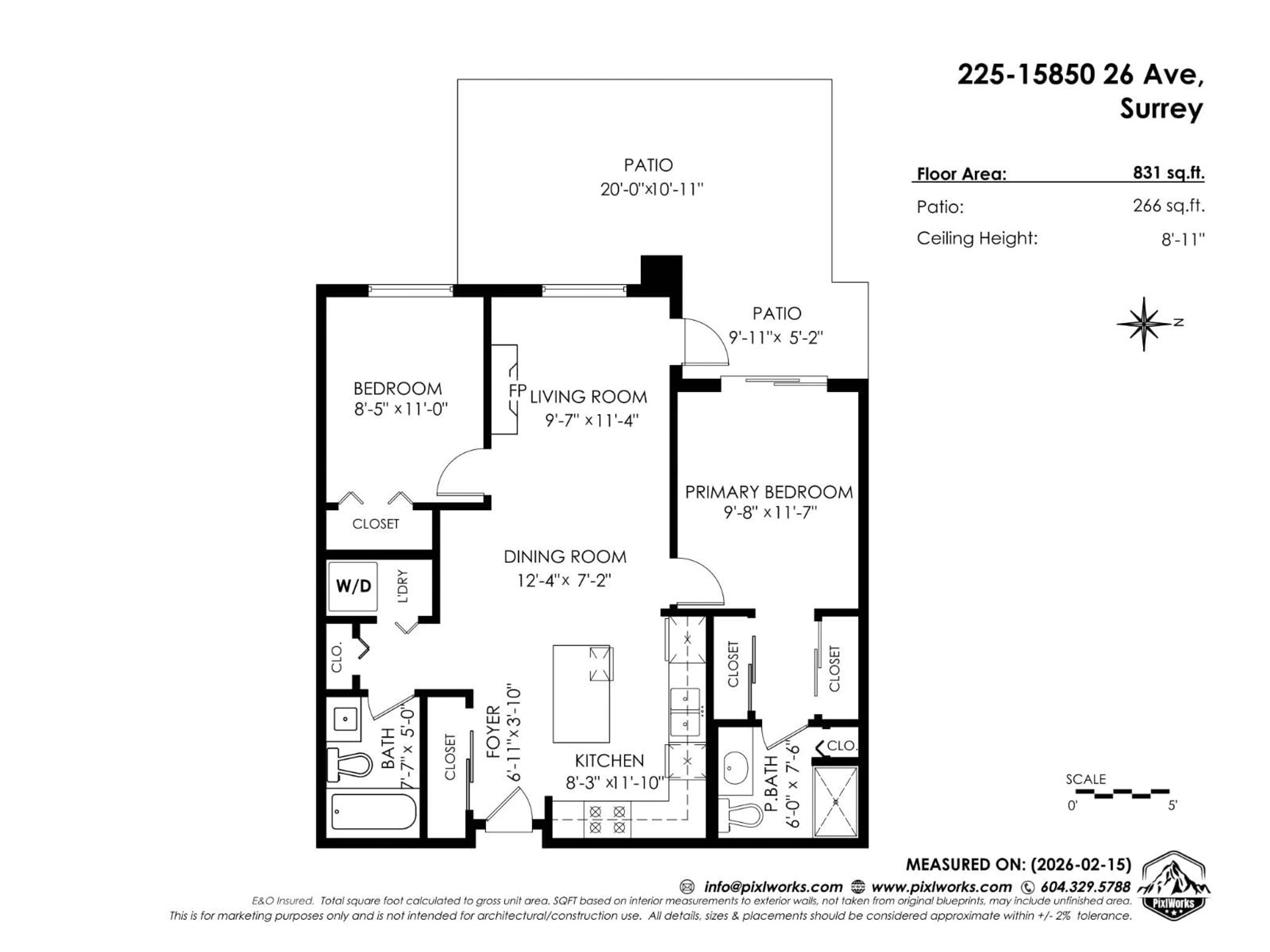 Floor plan for 225 - 15850 26 AVENUE, Surrey British Columbia V3Z2N6