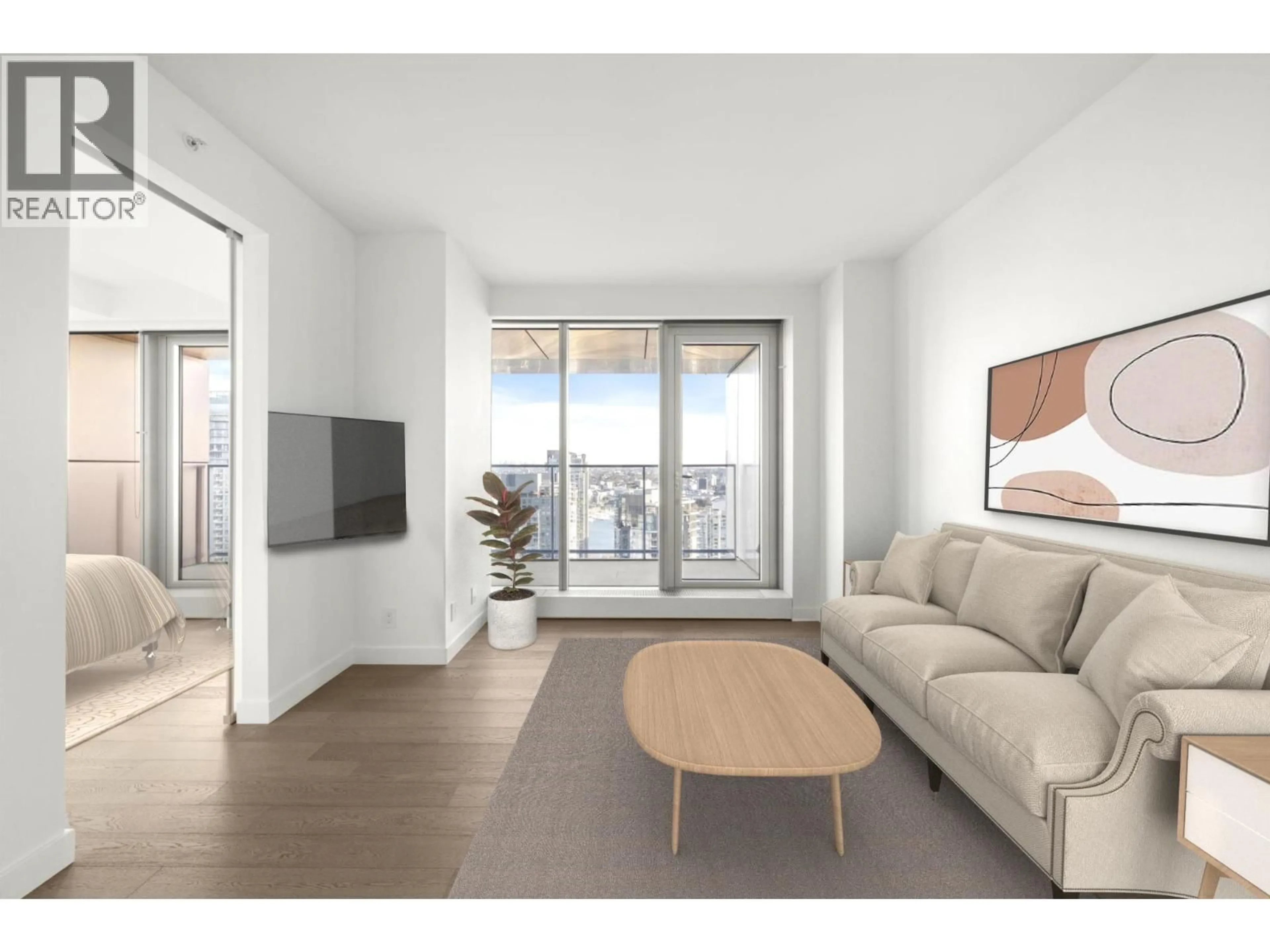 Living room with furniture, wood/laminate floor for 4001 - 1480 HOWE STREET, Vancouver British Columbia V6Z0G5