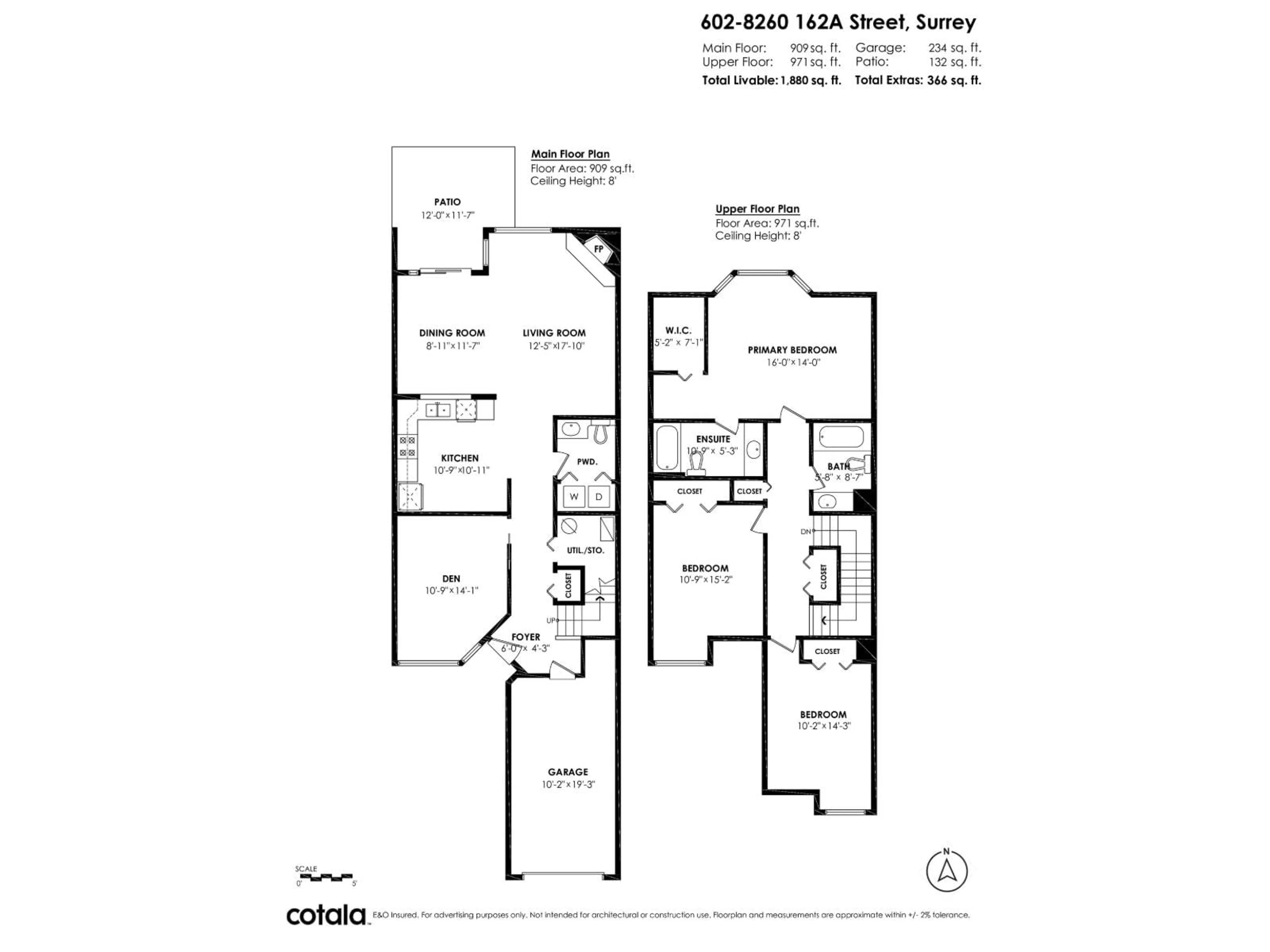 Floor plan for 602 - 8260 162A STREET, Surrey British Columbia V4N0P6