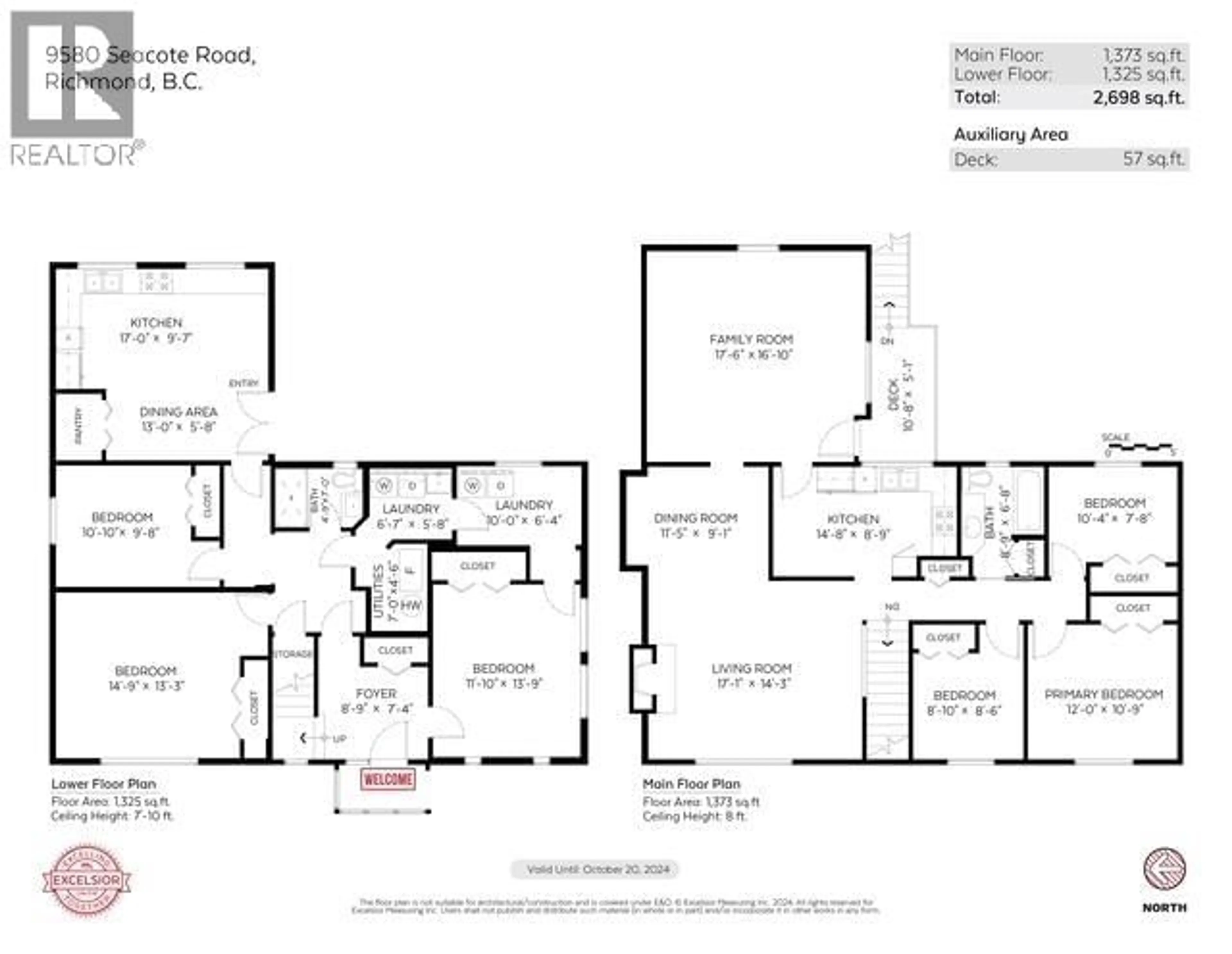 Floor plan for 9580 SEACOTE ROAD, Richmond British Columbia V7A4A1