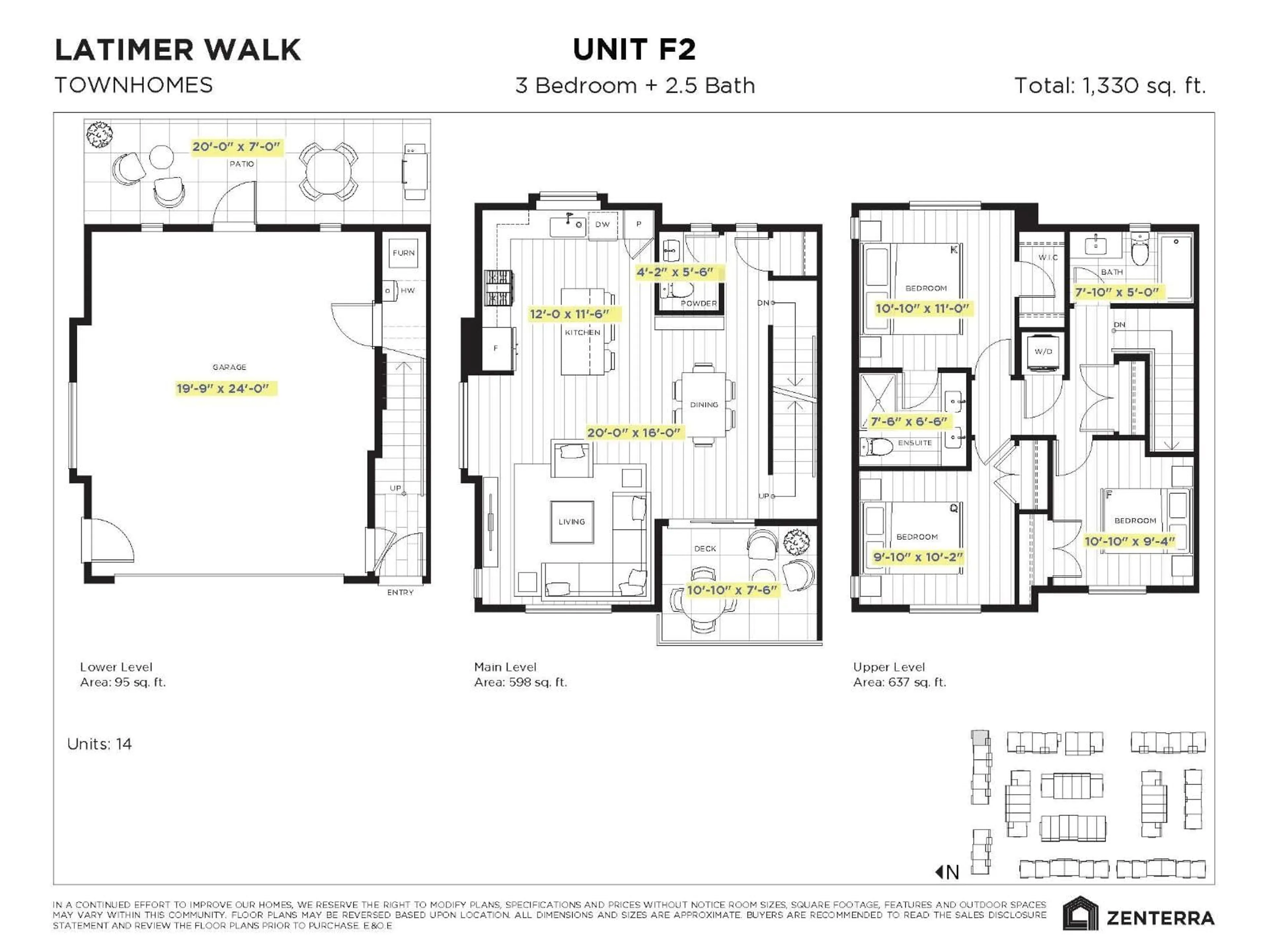 Floor plan for 14 - 7661 198B STREET, Langley British Columbia V0V0V0