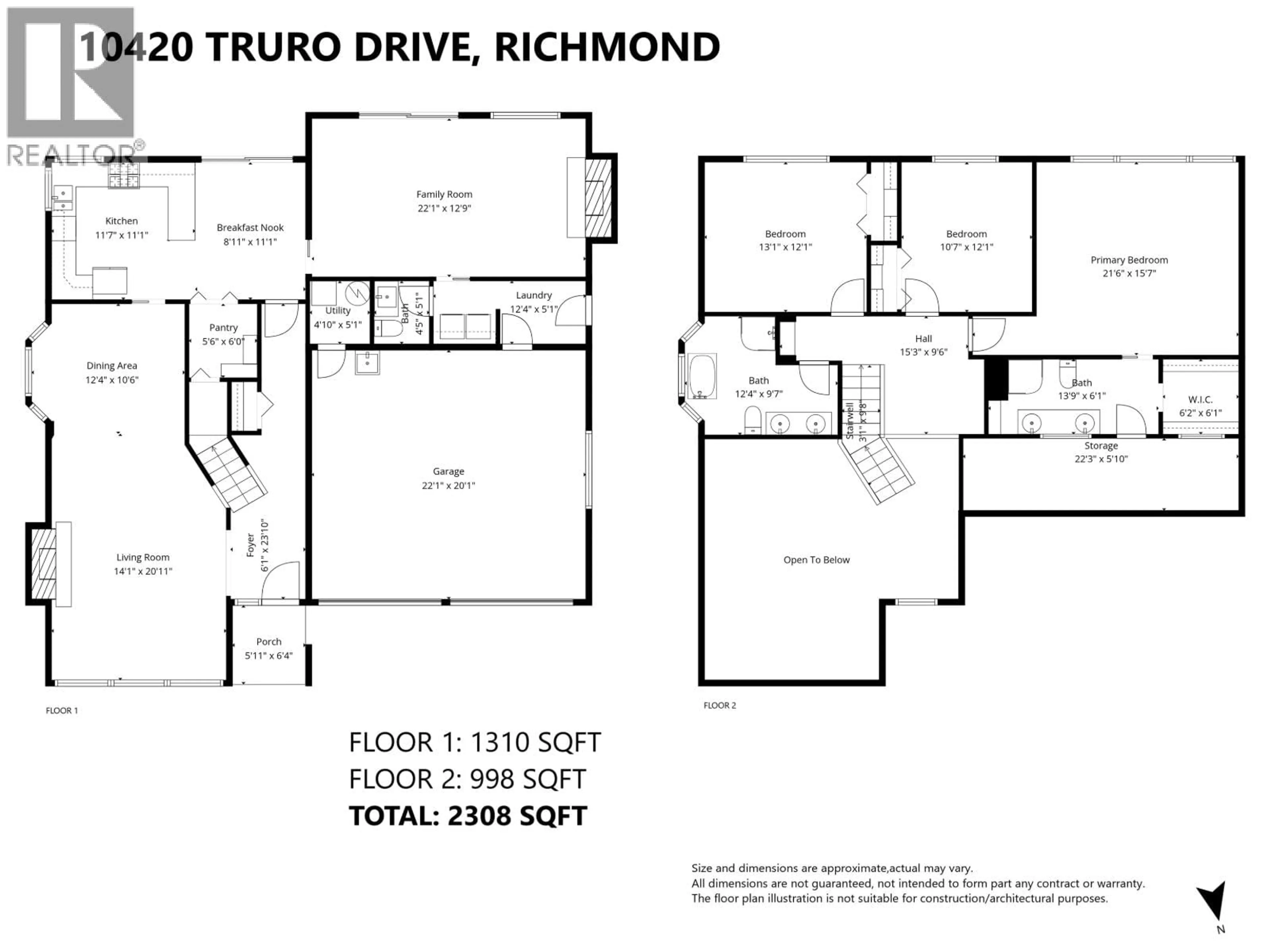 Floor plan for 10420 TRURO DRIVE, Richmond British Columbia V7E5B4