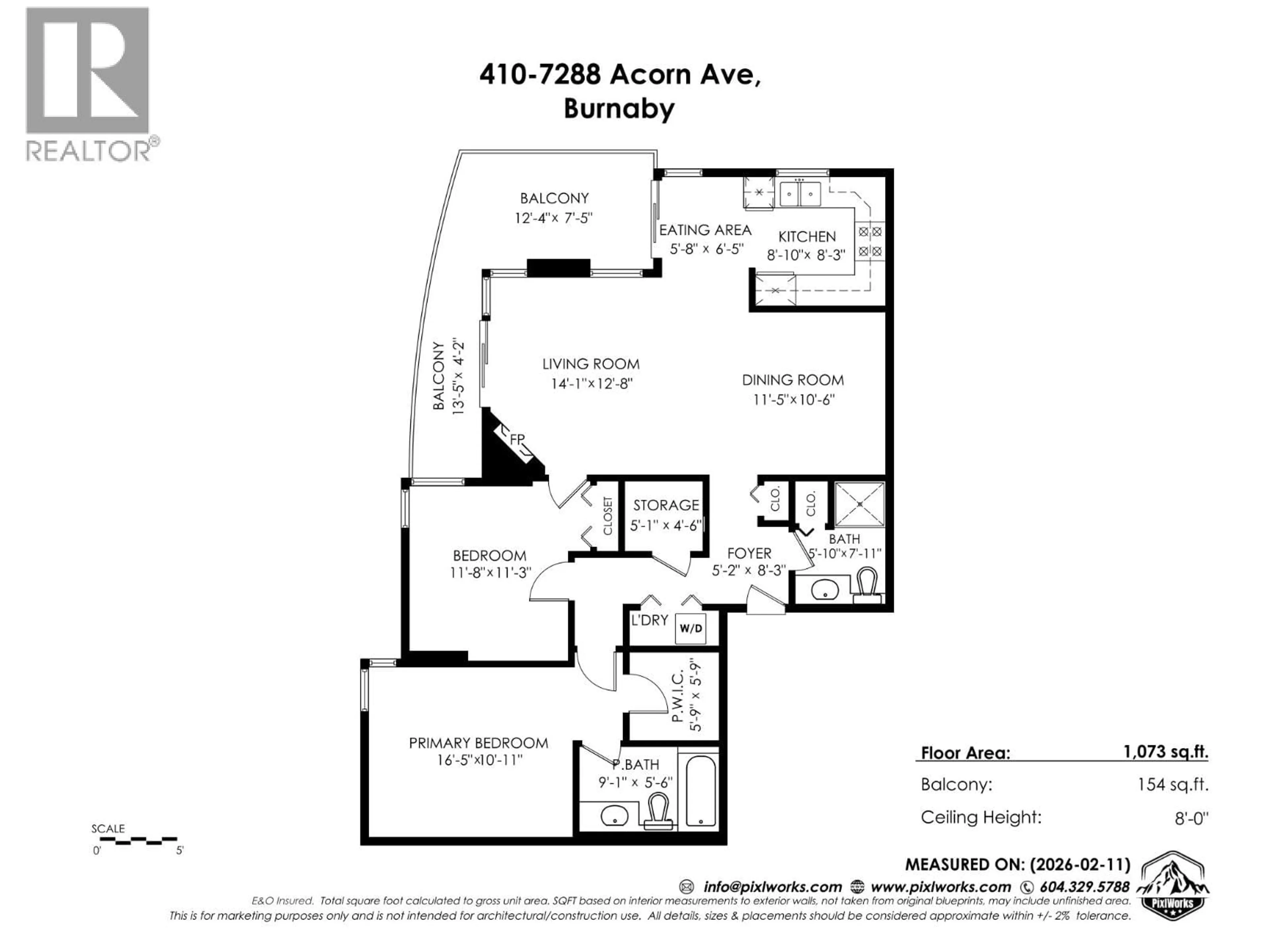 Floor plan for 410 - 7288 ACORN AVENUE, Burnaby British Columbia V5E4H6