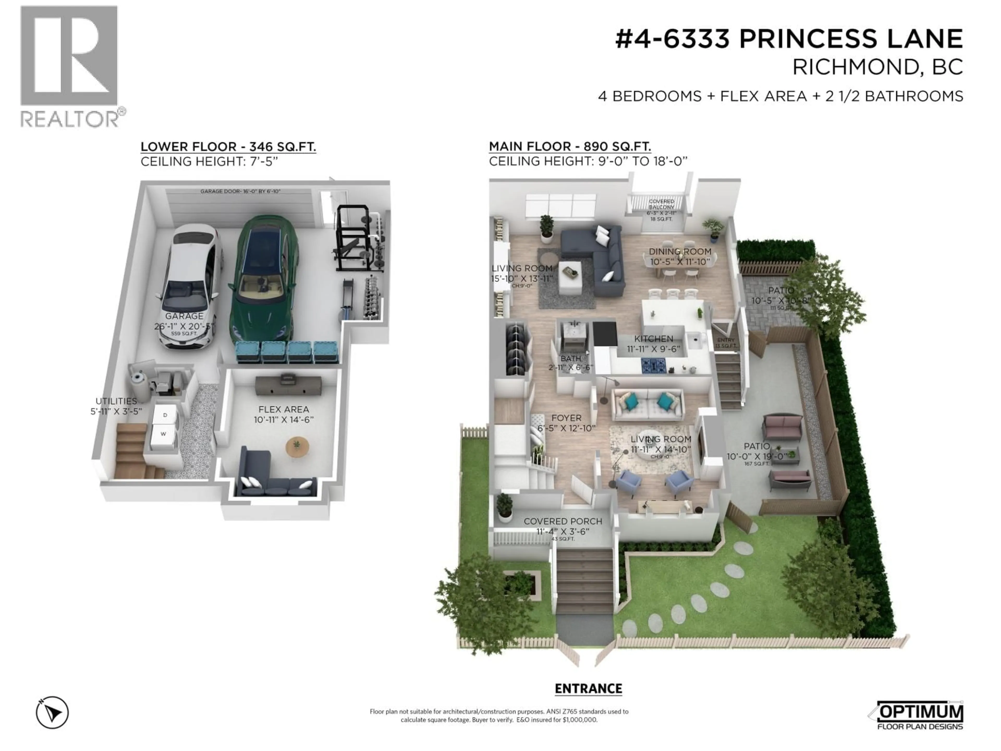 Floor plan for 4 - 6333 PRINCESS LANE, Richmond British Columbia V7E6T3