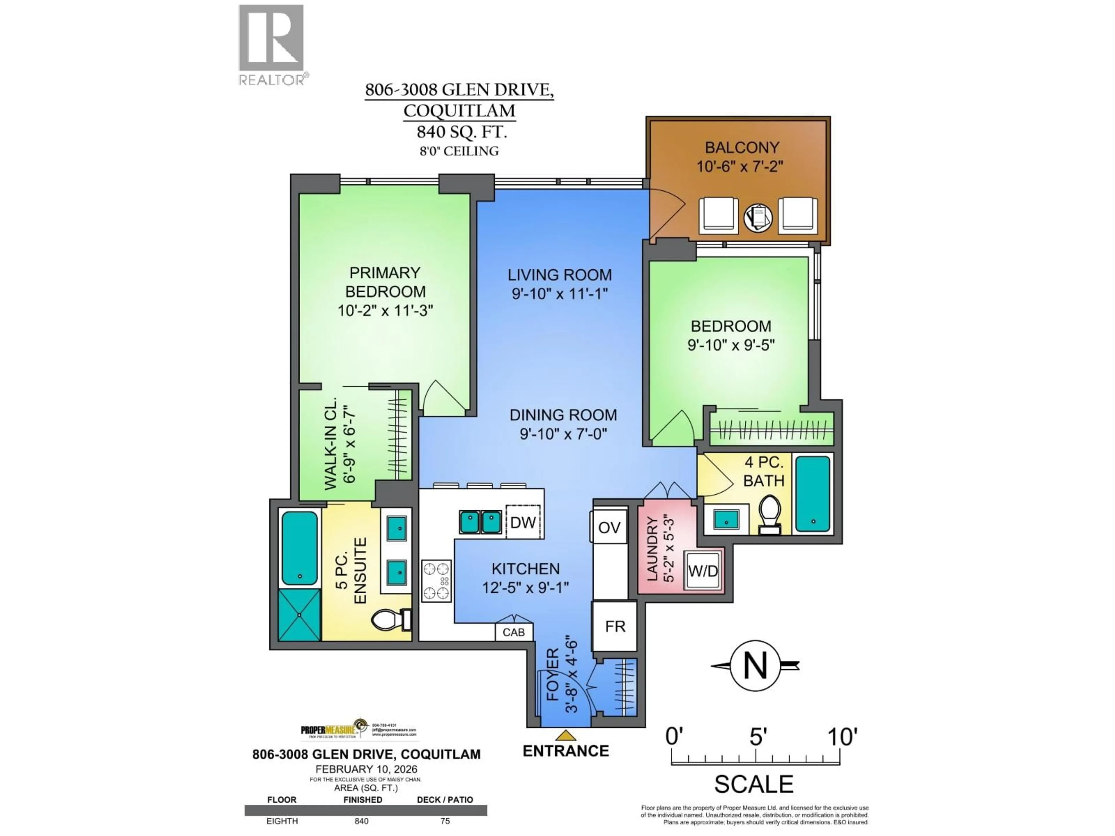 Floor plan for 806 - 3008 GLEN DRIVE, Coquitlam British Columbia V3B0J5