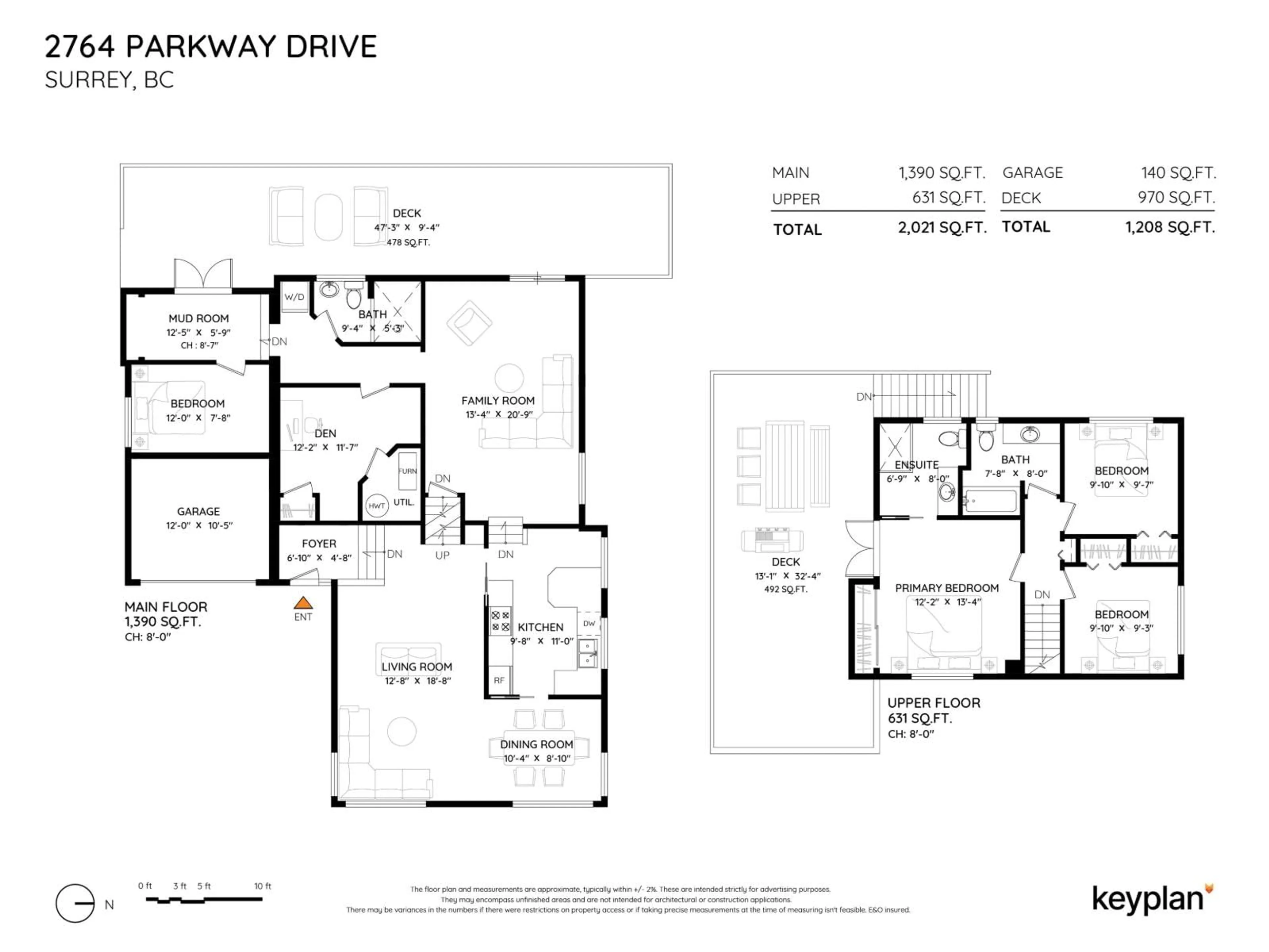 Floor plan for 2764 PARKWAY DRIVE, Surrey British Columbia V4P1E8
