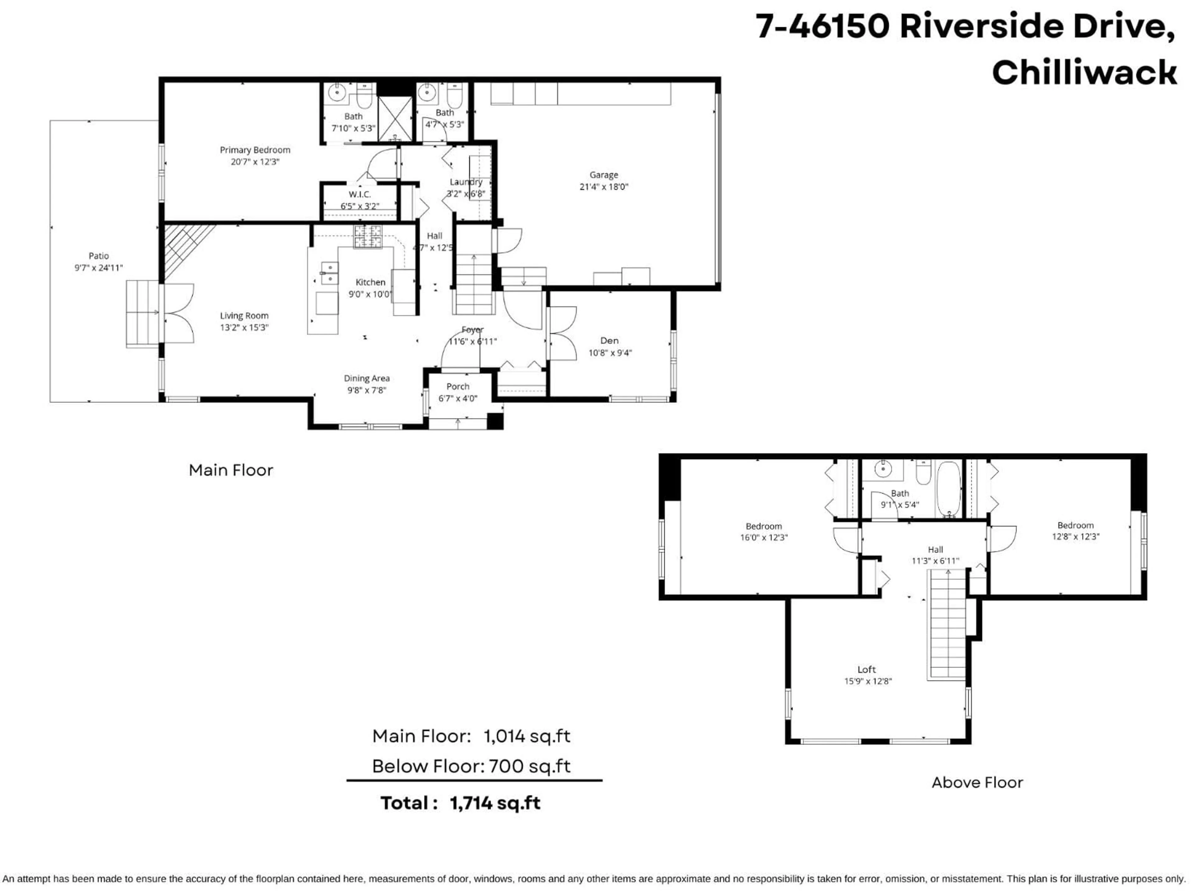 Floor plan for 7 - 46150 RIVERSIDE DRIVE, Chilliwack British Columbia V2P3K9