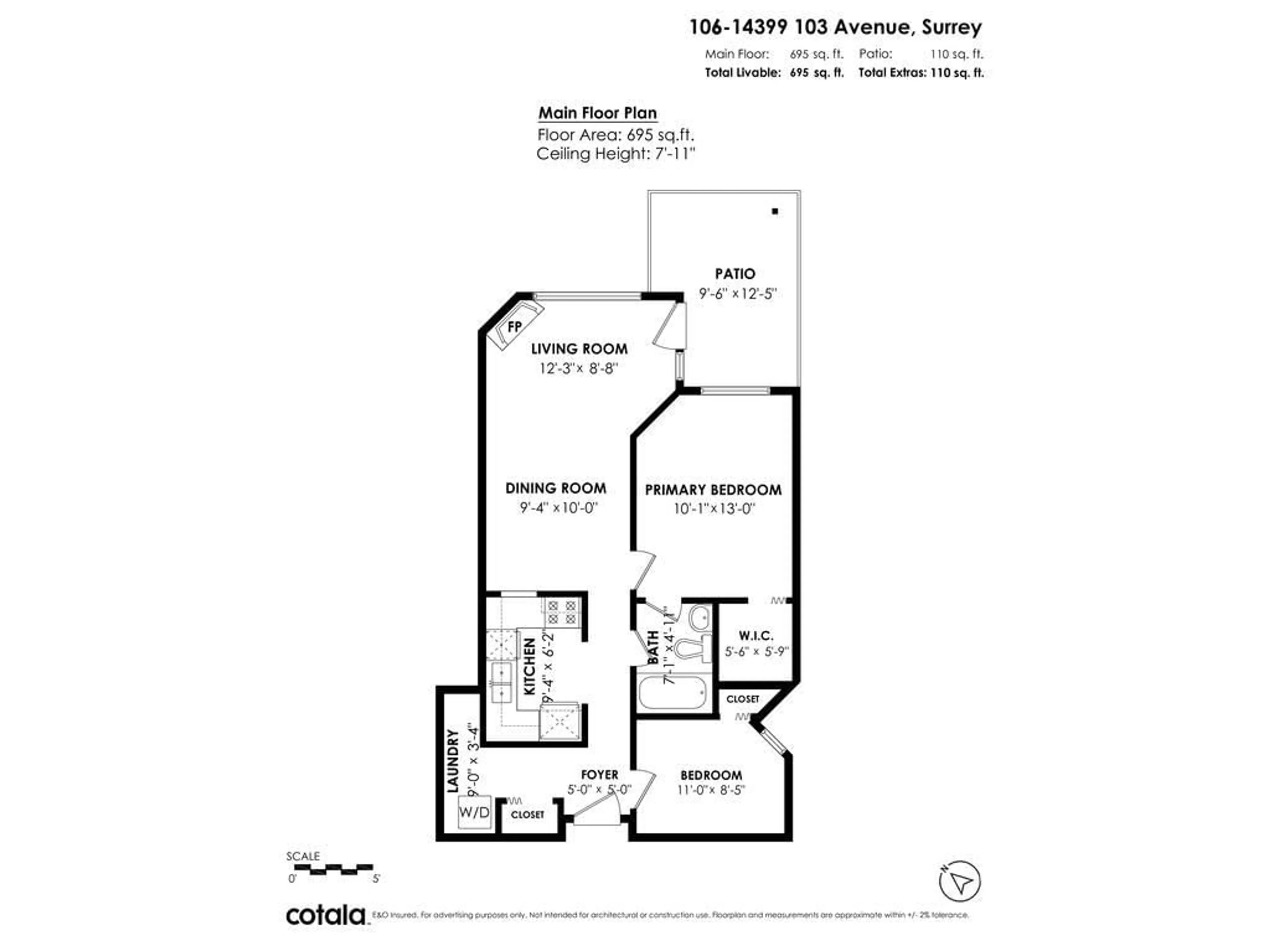 Floor plan for 106 - 14399 103 AVENUE, Surrey British Columbia V3T5V5