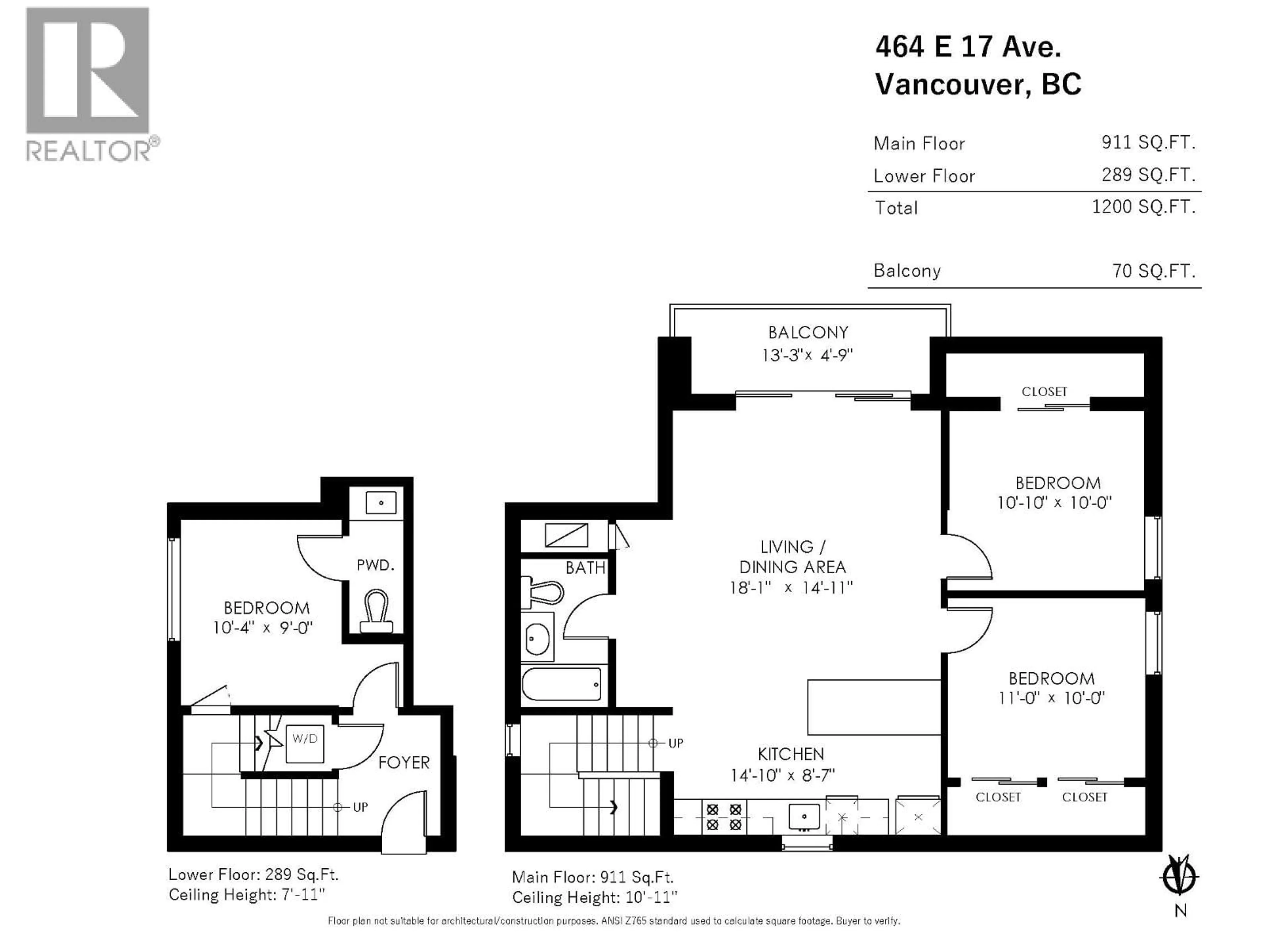 Floor plan for 464 17TH AVENUE, Vancouver British Columbia V5V1B1