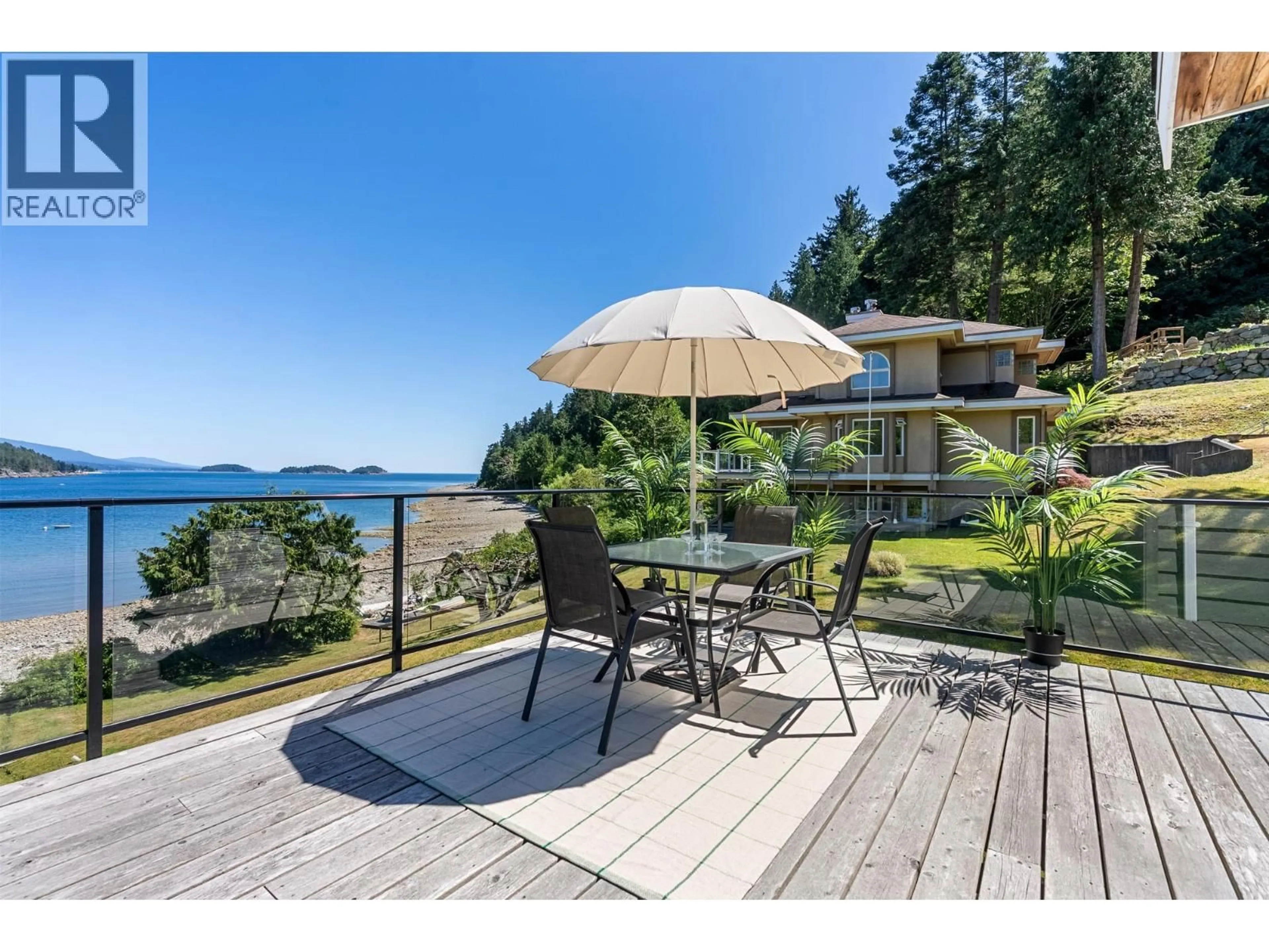 Patio, water/lake/river/ocean view for 7653 REDROOFFS ROAD, Halfmoon Bay British Columbia V7Z1C4