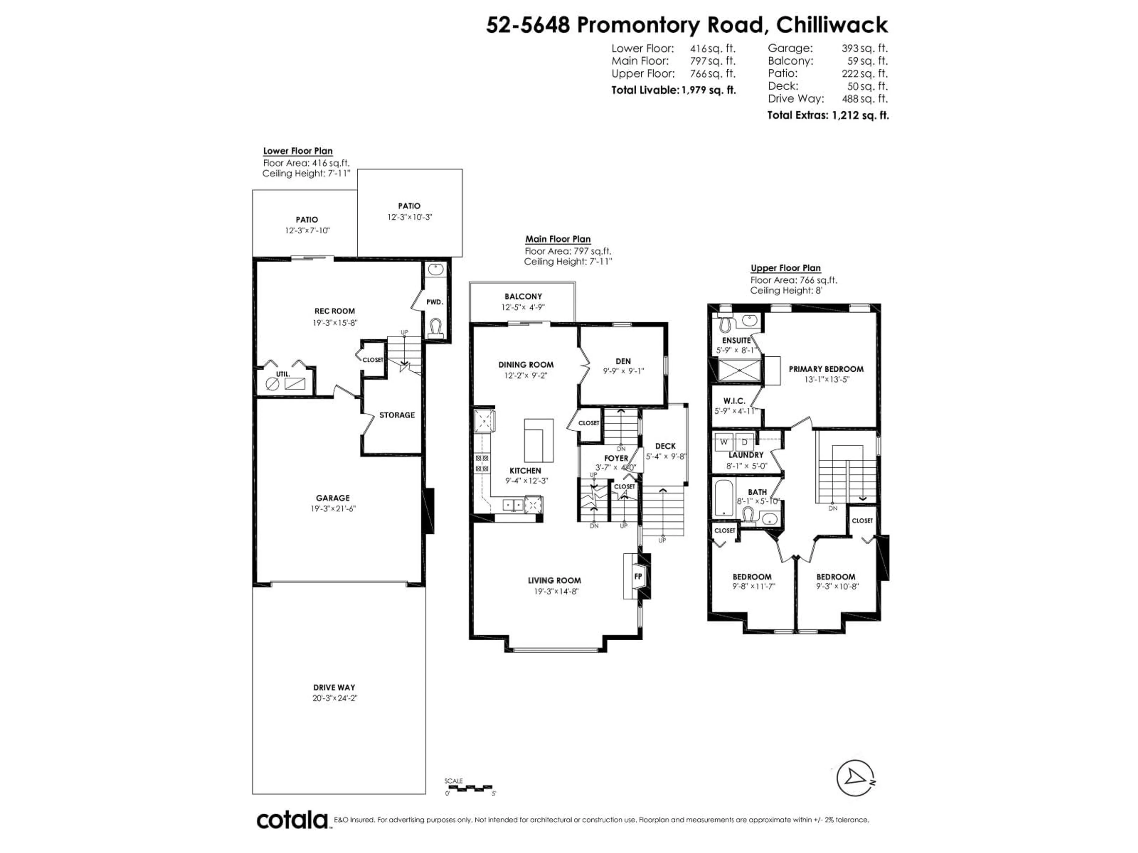 Floor plan for 52 - 5648 PROMONTORY ROAD, Chilliwack British Columbia V2R0E5