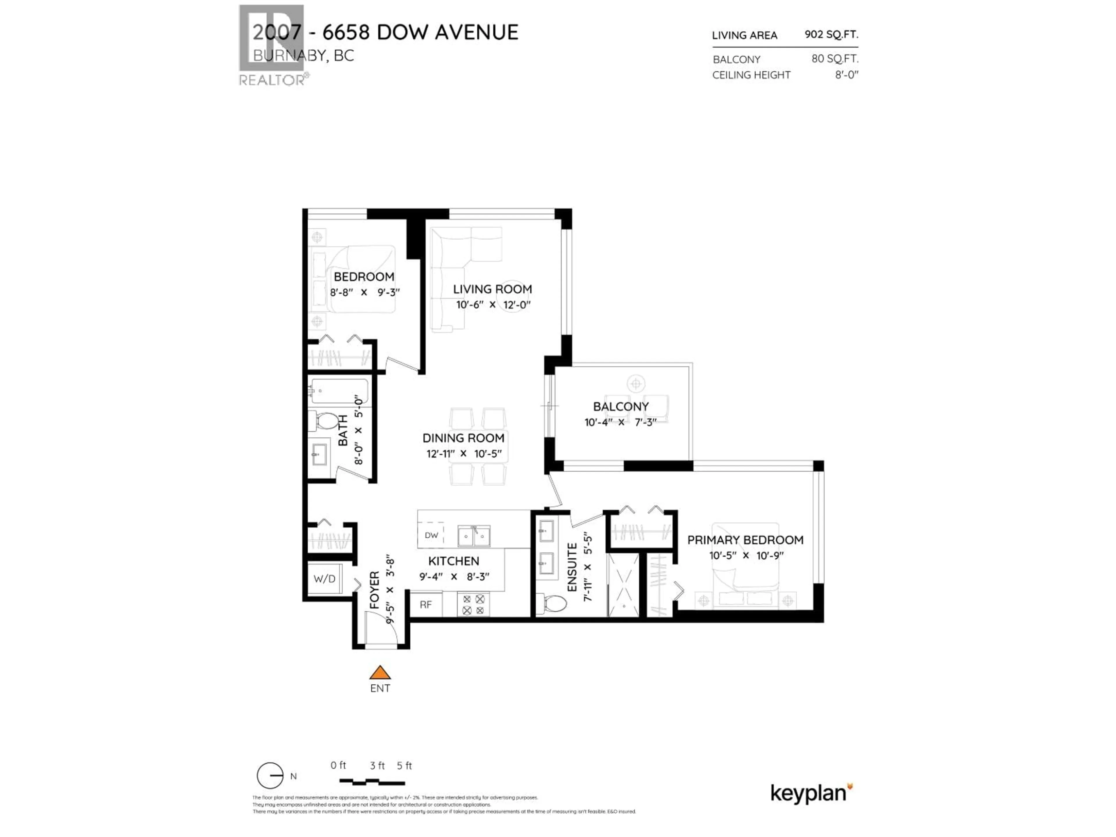Floor plan for 2007 - 6658 DOW AVENUE, Burnaby British Columbia V5H0C7