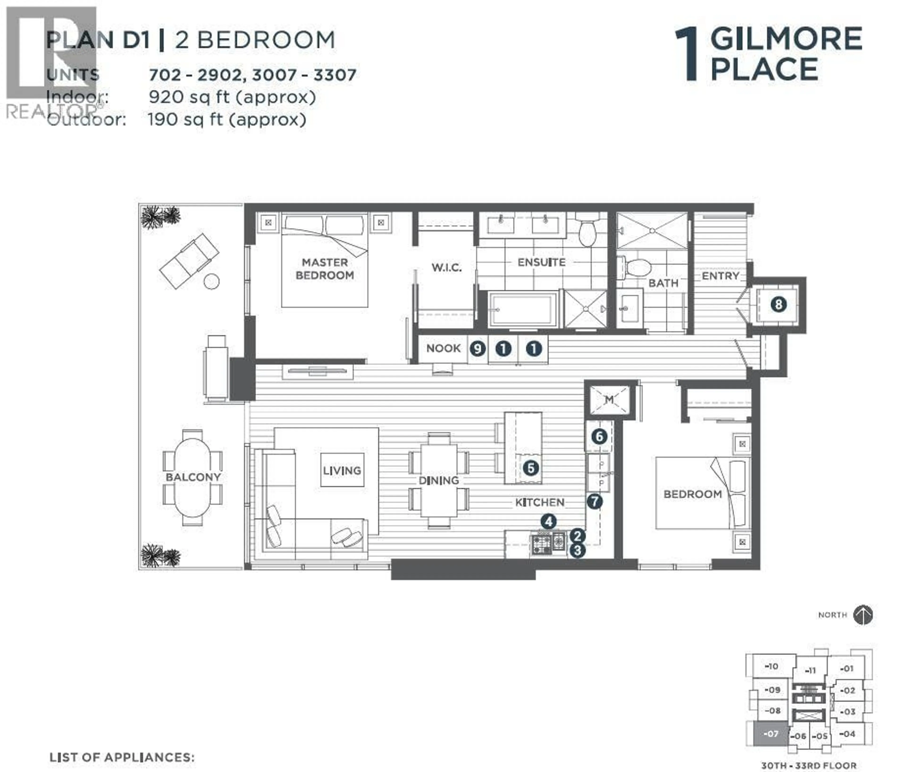 Floor plan for 3107 - 2186 GILMORE AVENUE, Burnaby British Columbia V5C0N7