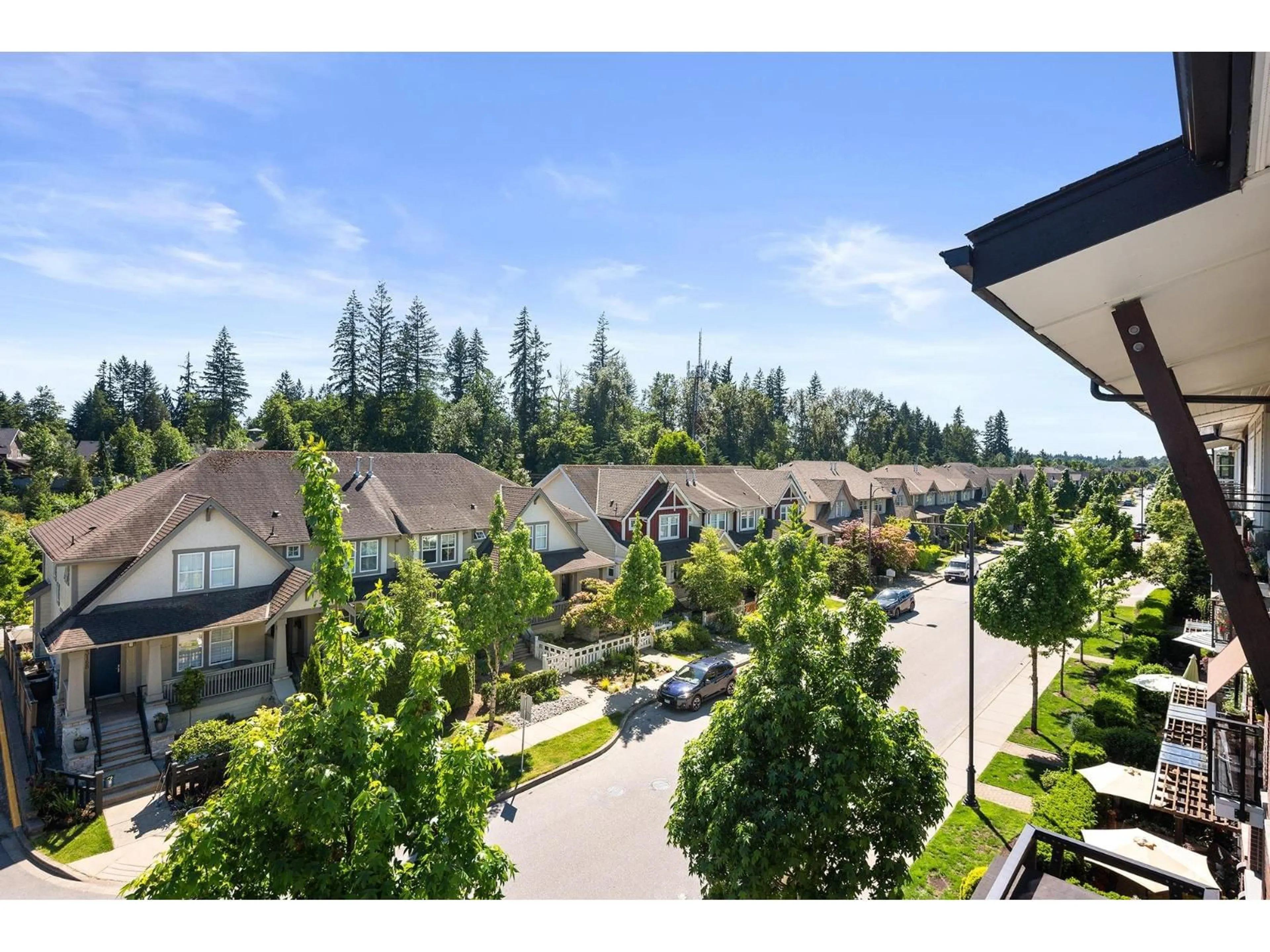 A pic from outside/outdoor area/front of a property/back of a property/a pic from drone, mountain view for 409 - 23215 BILLY BROWN ROAD, Langley British Columbia V1M0B7