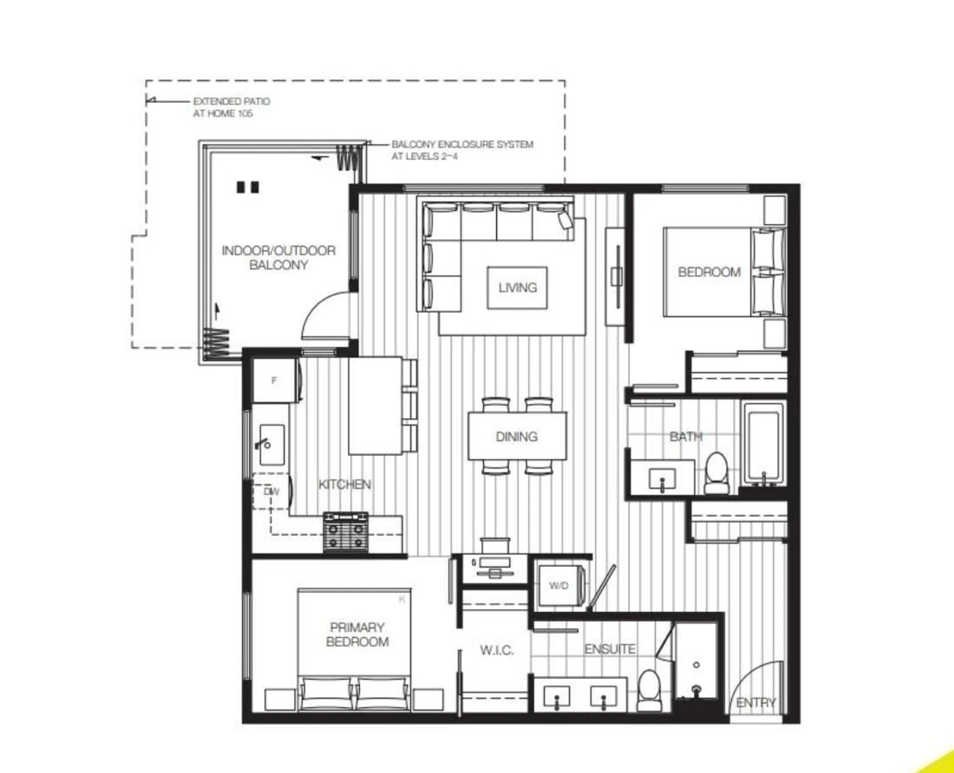 Floor plan for 105 - 13788 76 AVENUE, Surrey British Columbia V3W2T3