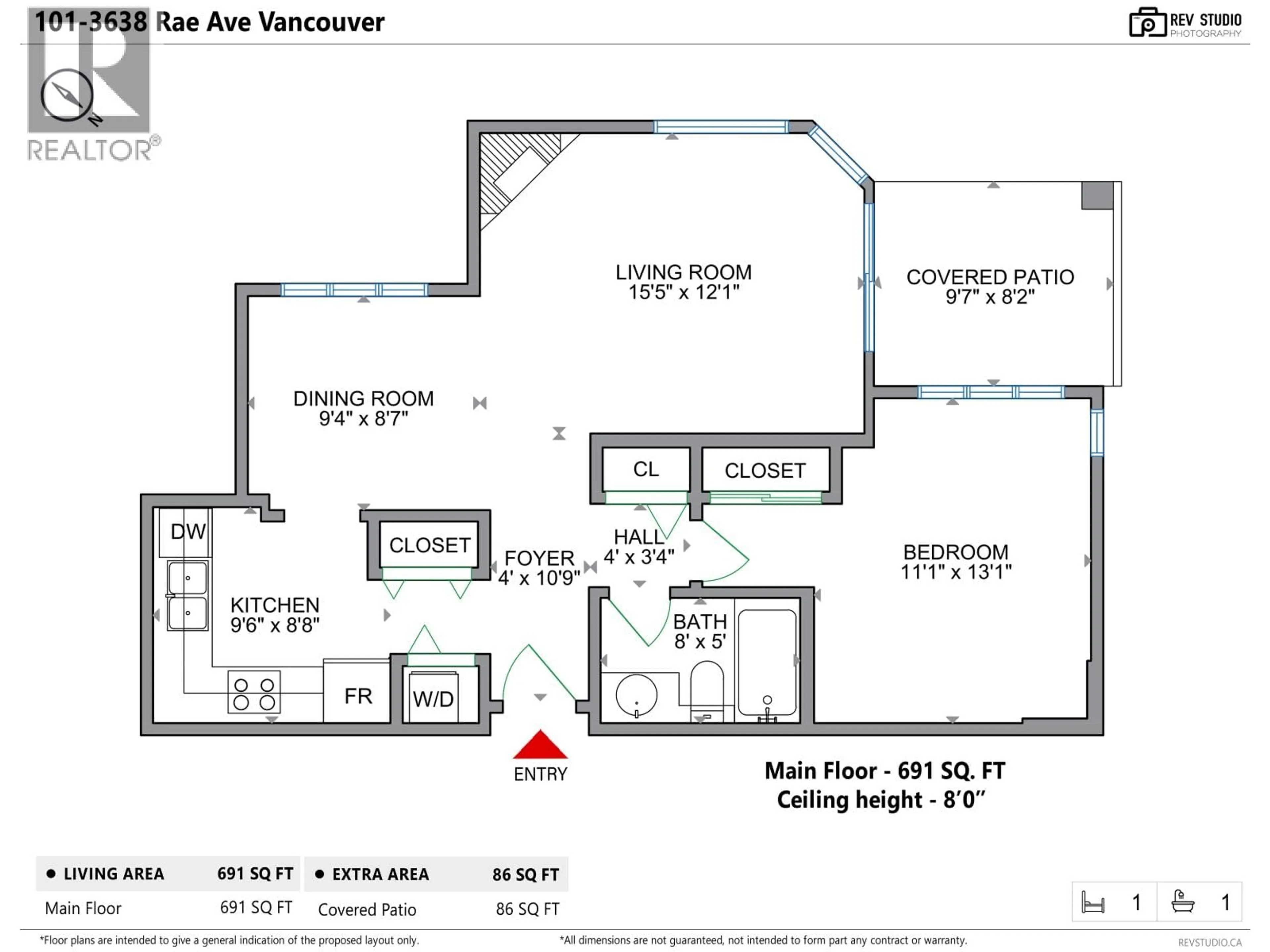 Floor plan for 101 - 3638 RAE AVENUE, Vancouver British Columbia V5R2P5