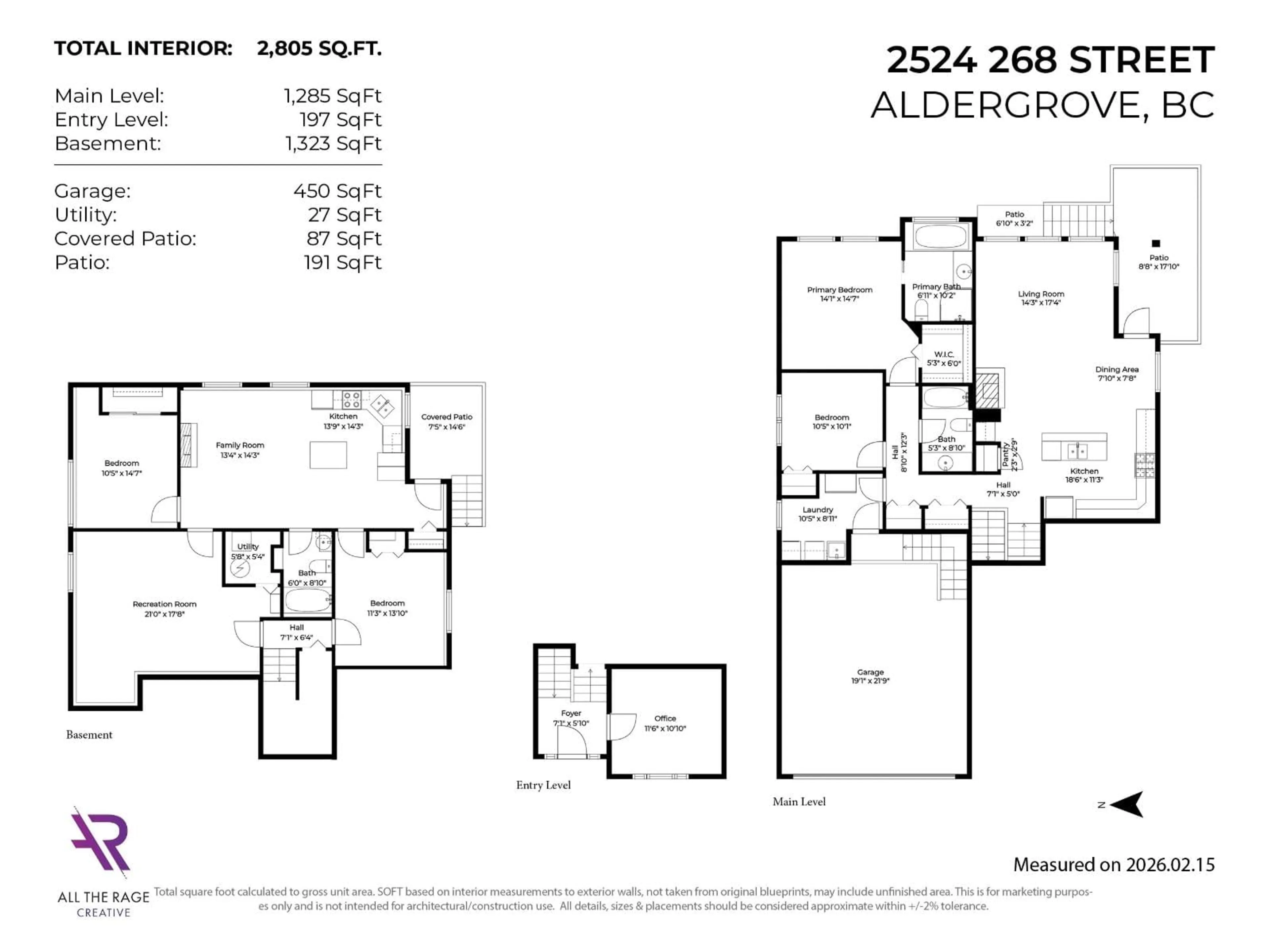 Floor plan for 2524 268 STREET, Langley British Columbia V3W2Y4