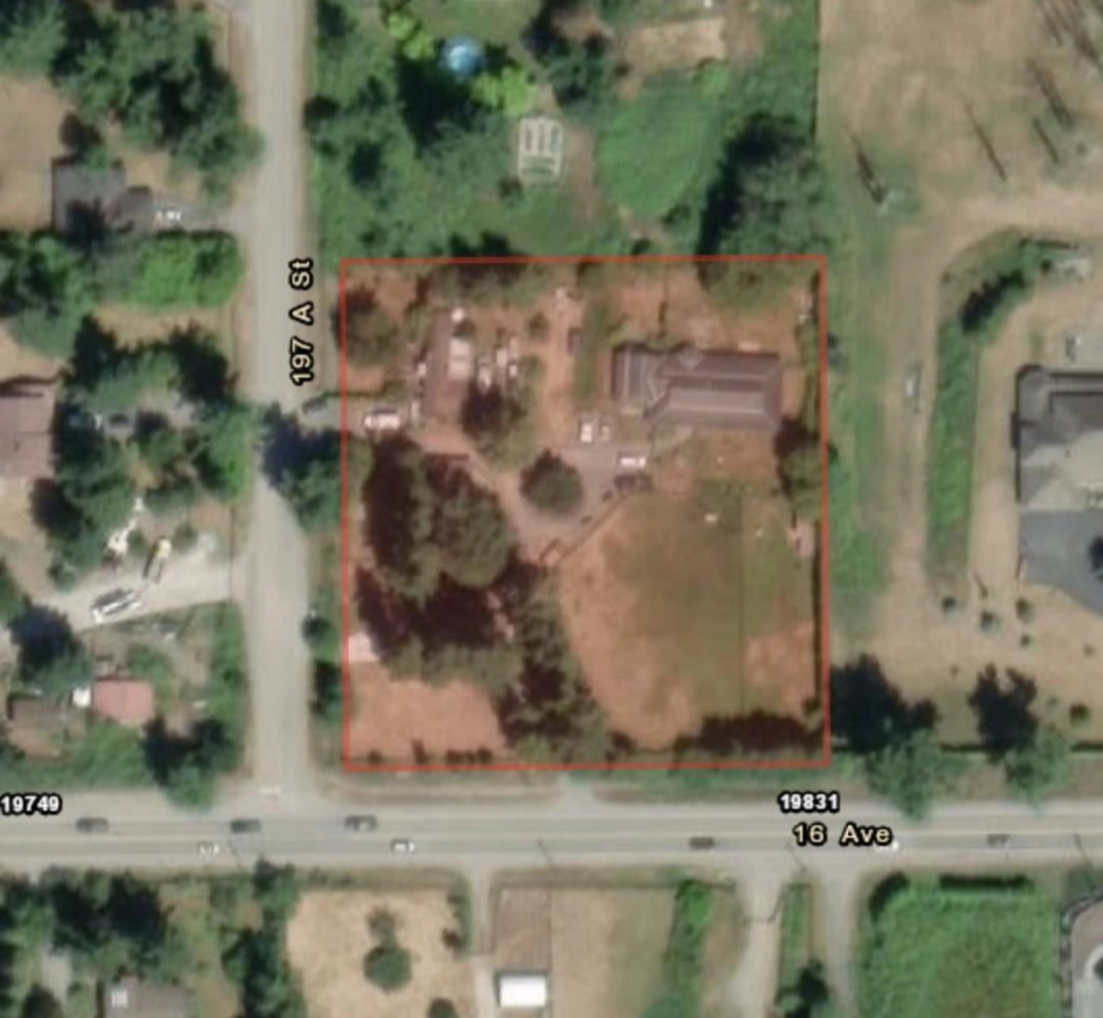 A pic from outside/outdoor area/front of a property/back of a property/a pic from drone, building for 19751 16 AVENUE, Langley British Columbia V2Z1K2