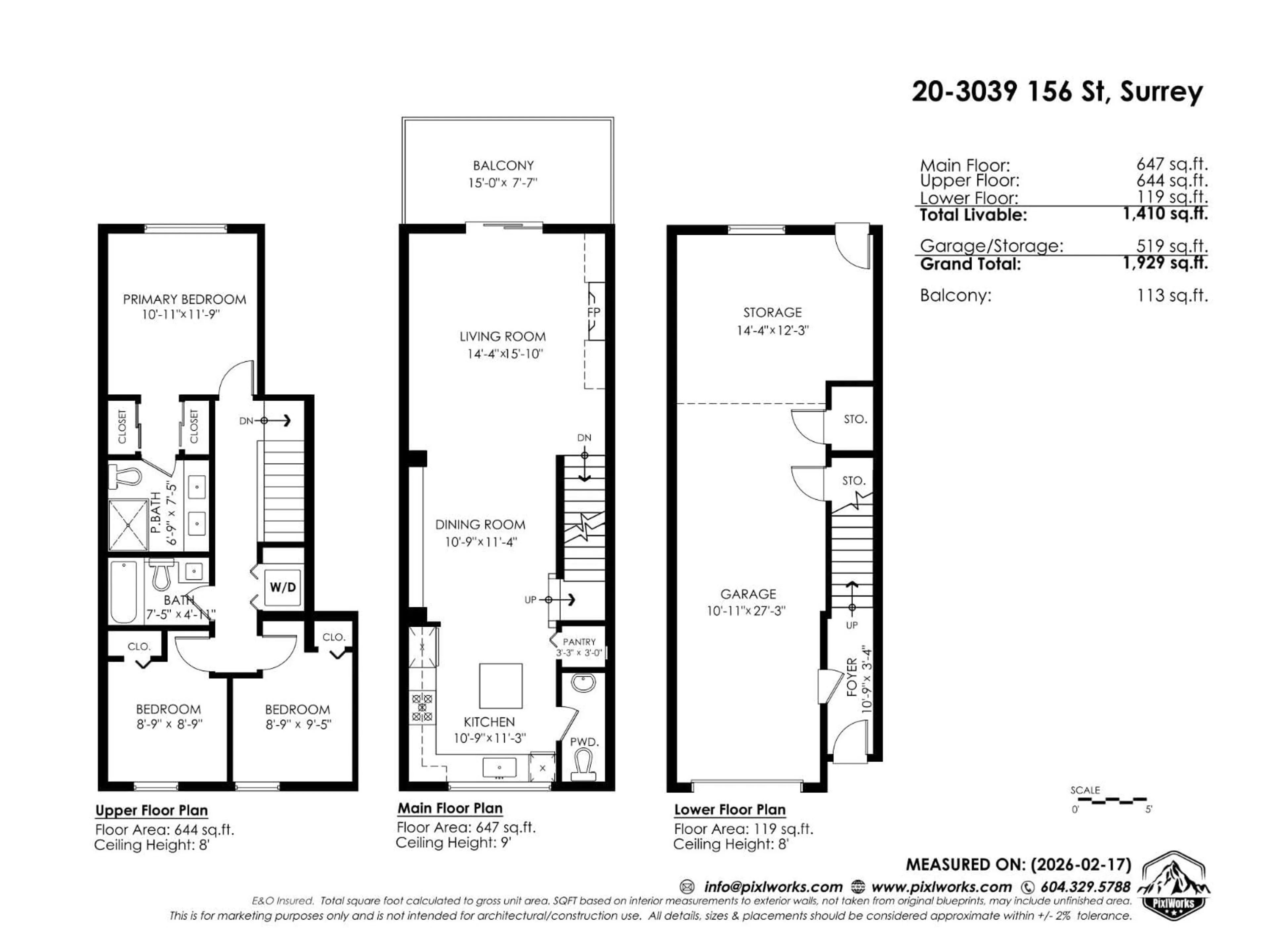 Floor plan for 20 - 3039 156 STREET, Surrey British Columbia V3Z6T5