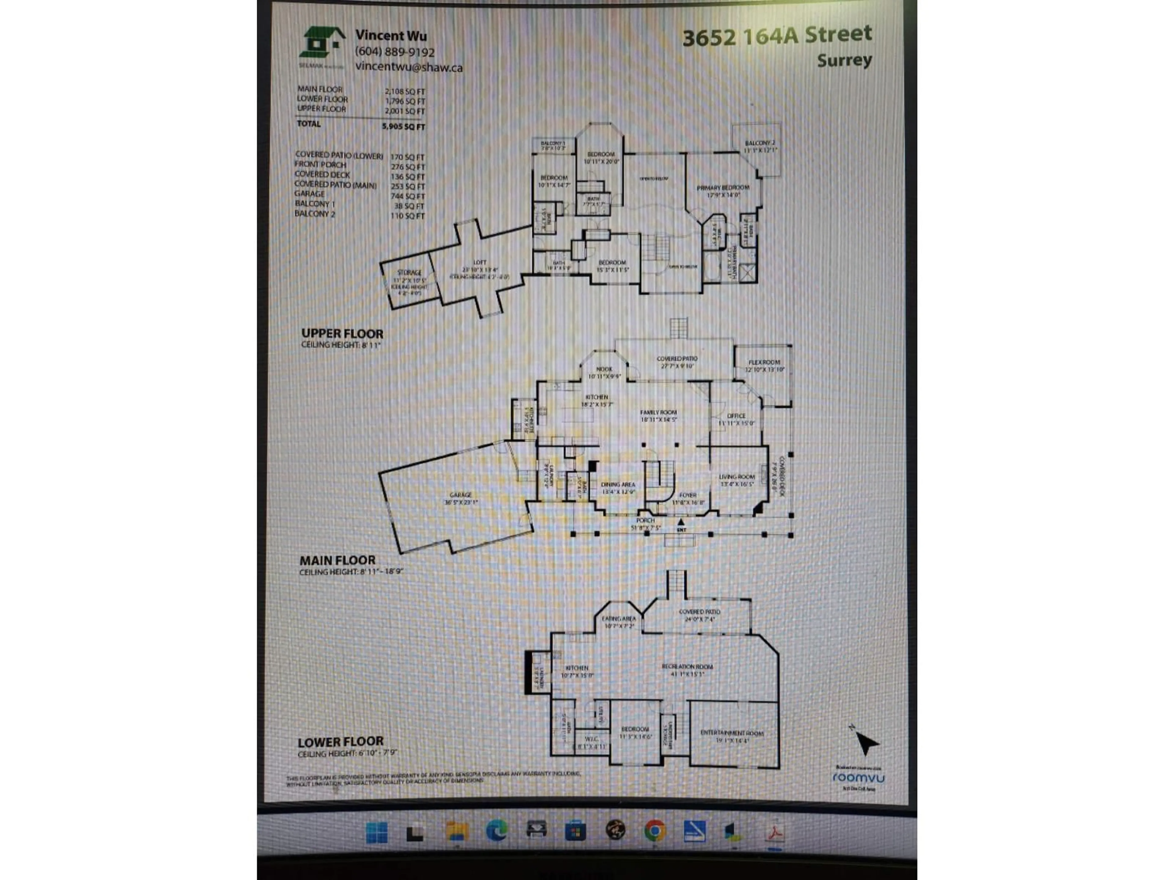 Floor plan for 3652 164A STREET, Surrey British Columbia V3Z0M1