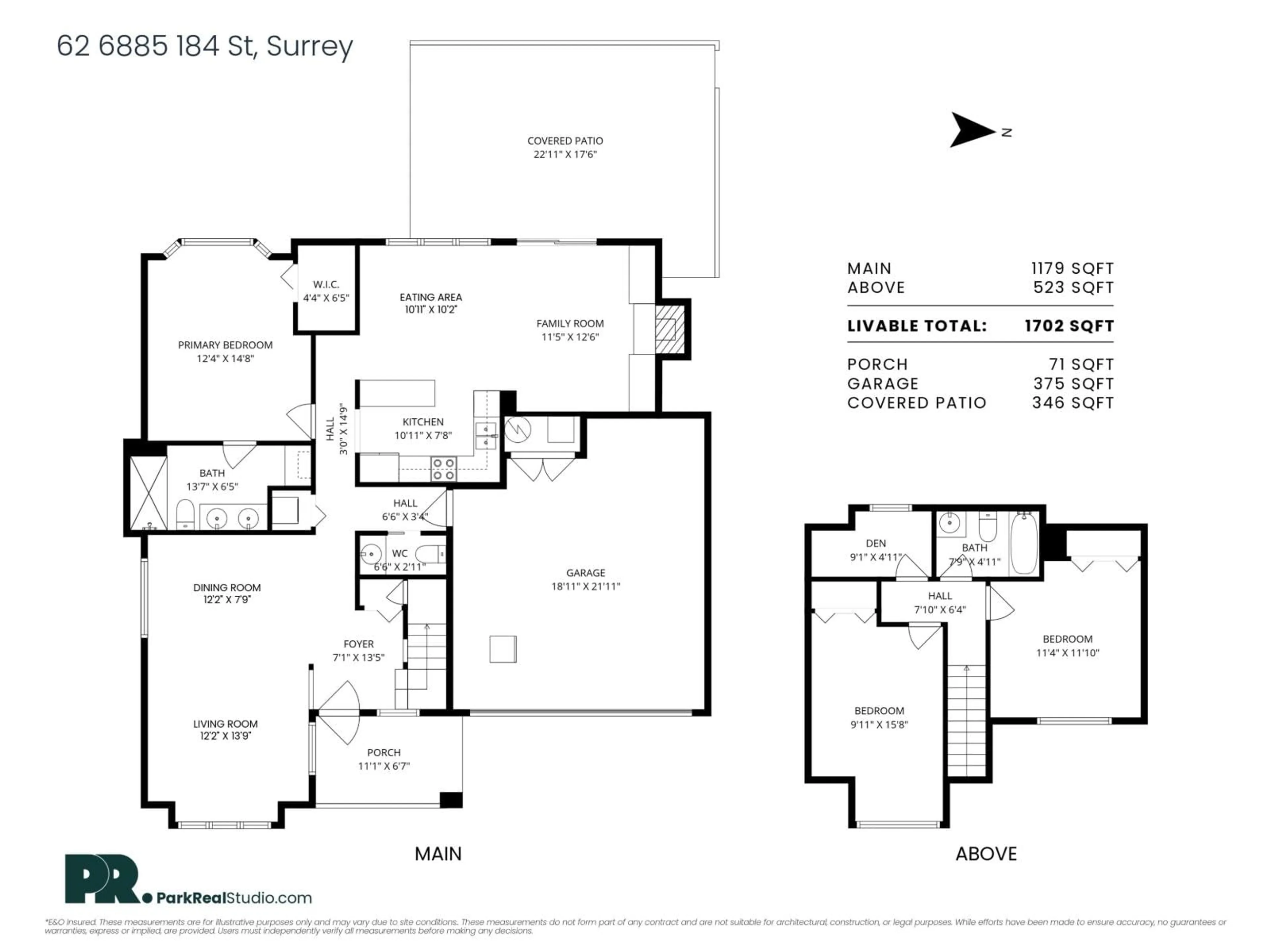 Floor plan for 62 - 6885 184 STREET, Surrey British Columbia V3S9G1