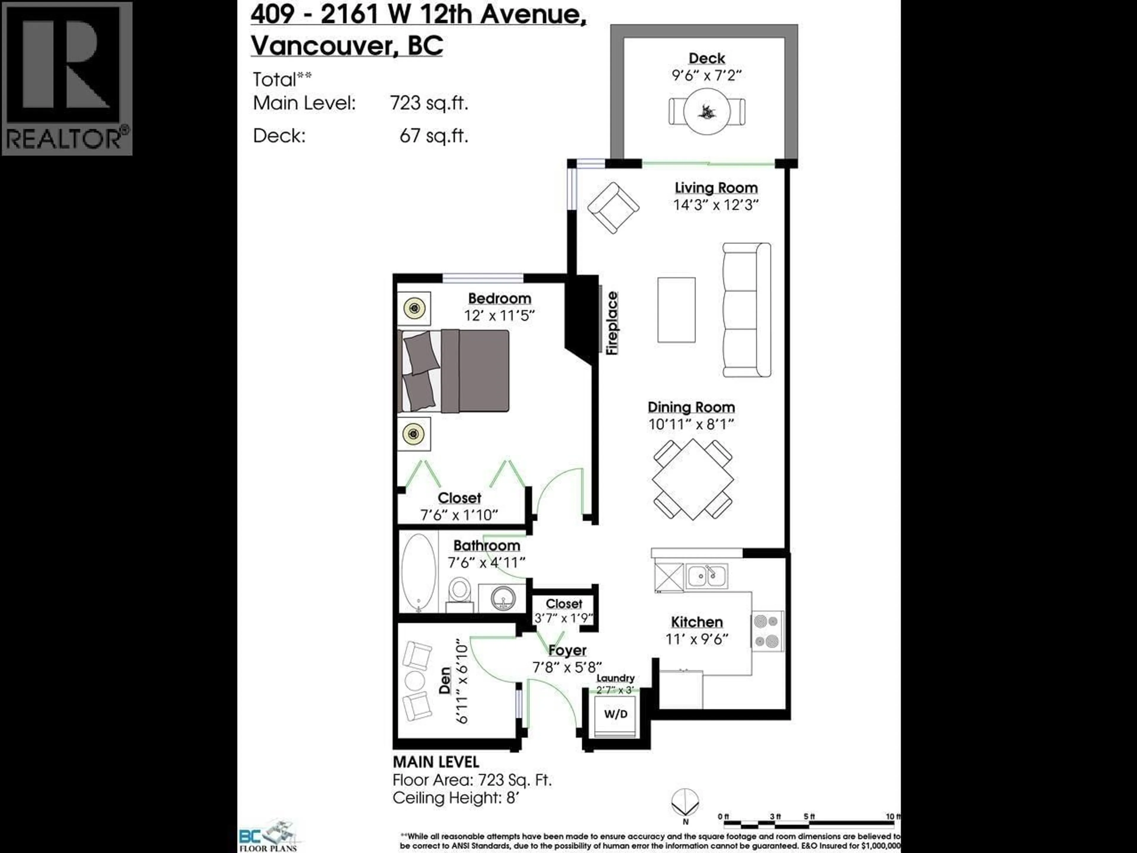 Floor plan for 409 - 2161 12TH AVENUE, Vancouver British Columbia V6K4S7