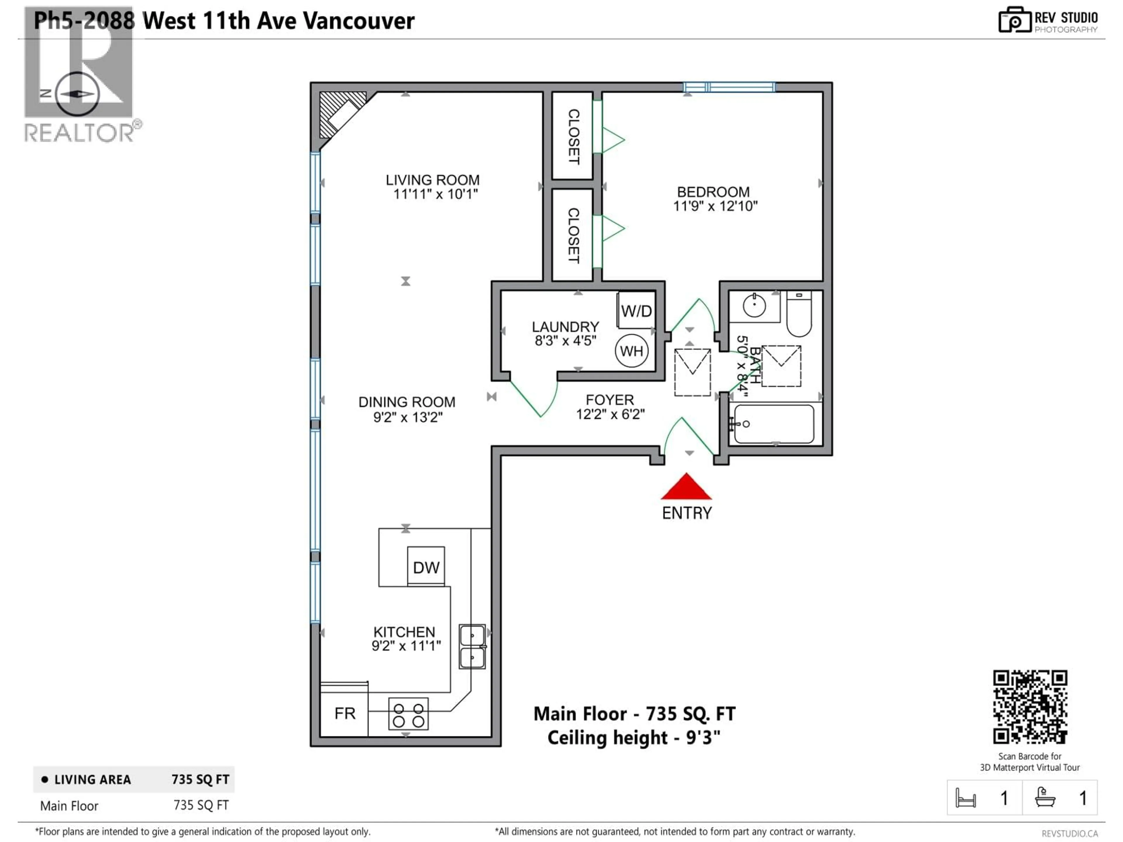 Floor plan for PH5 - 2088 11TH AVENUE, Vancouver British Columbia V6J2C9