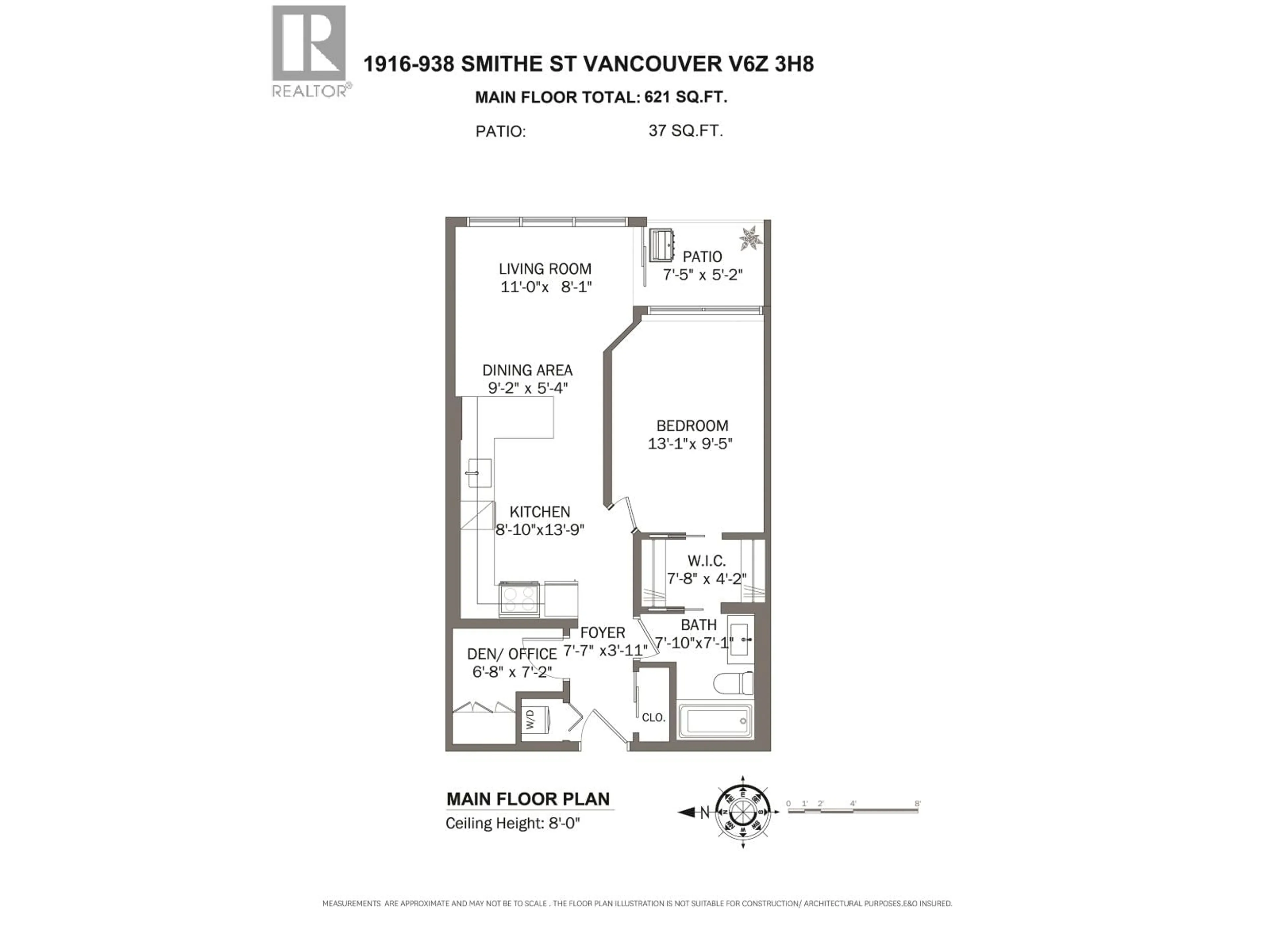 Floor plan for 1916 - 938 SMITHE STREET, Vancouver British Columbia V6Z3H8