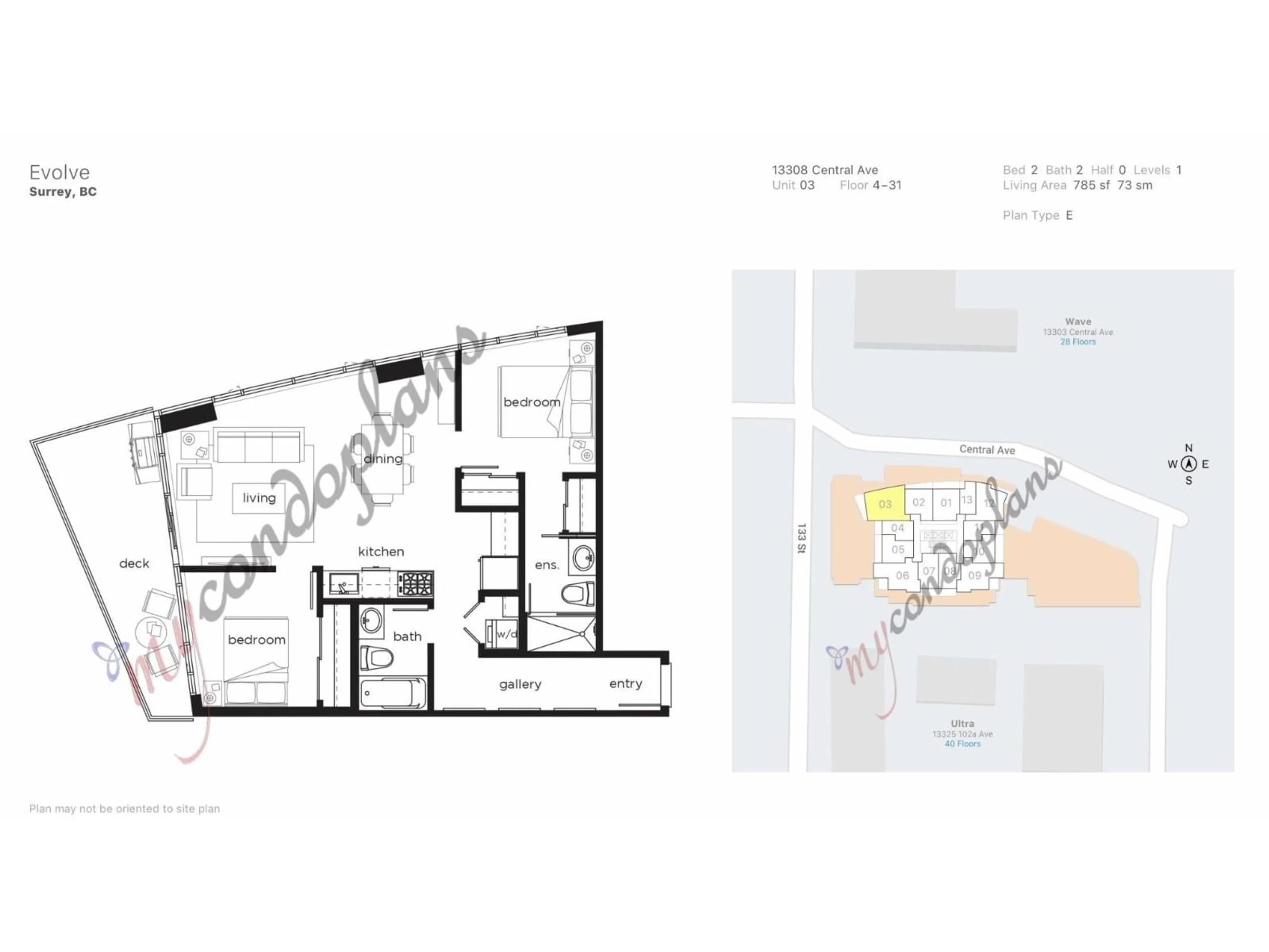 Floor plan for 1103 - 13308 CENTRAL AVENUE, Surrey British Columbia V3T0M4