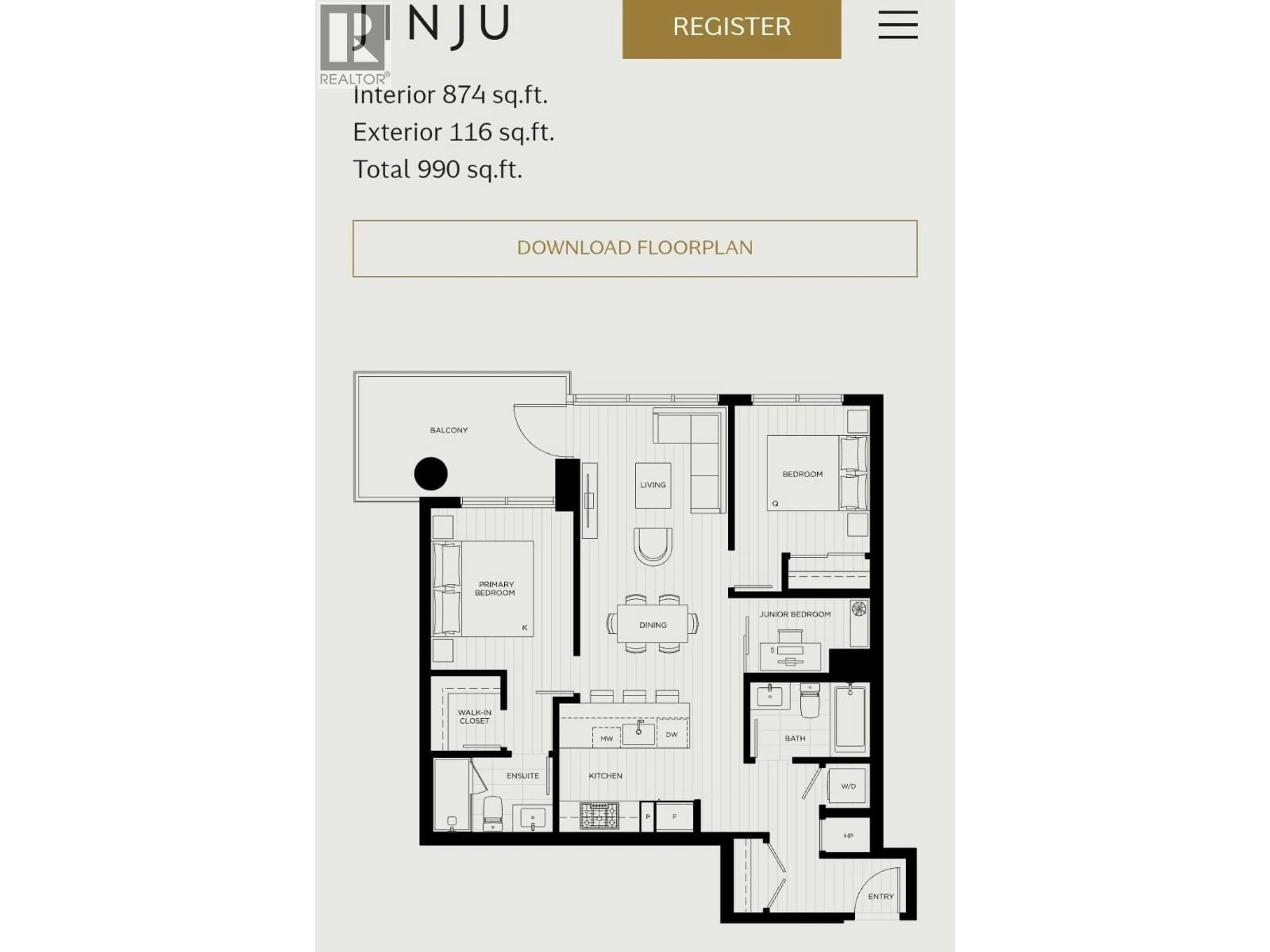 Floor plan for 3107 - 537 COTTONWOOD AVENUE, Coquitlam British Columbia V3J0S4