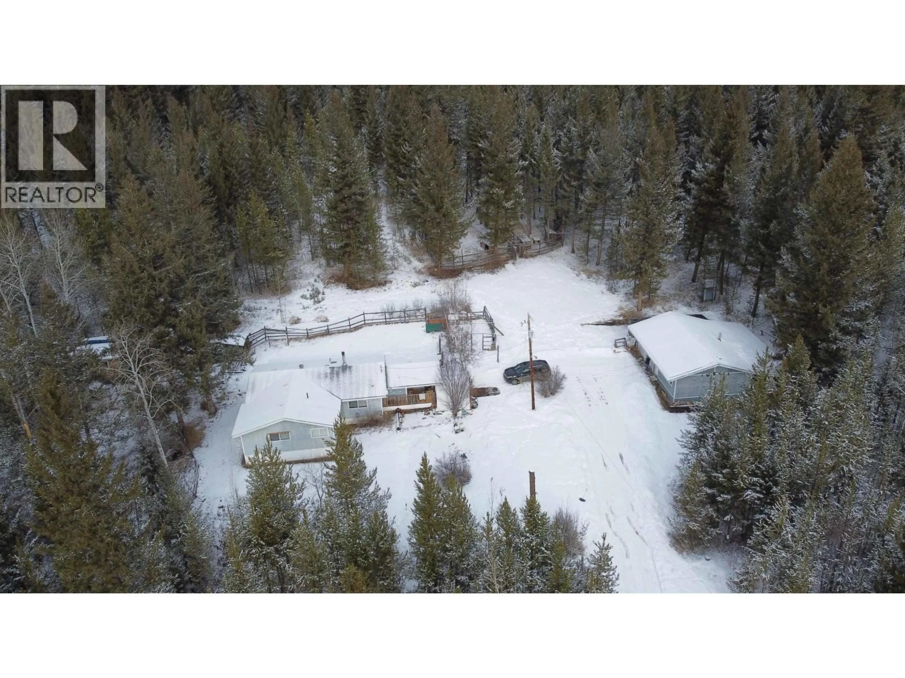A pic from outside/outdoor area/front of a property/back of a property/a pic from drone, forest/trees view for 6725 FAWN CREEK ROAD, Lone Butte British Columbia V0K1X3
