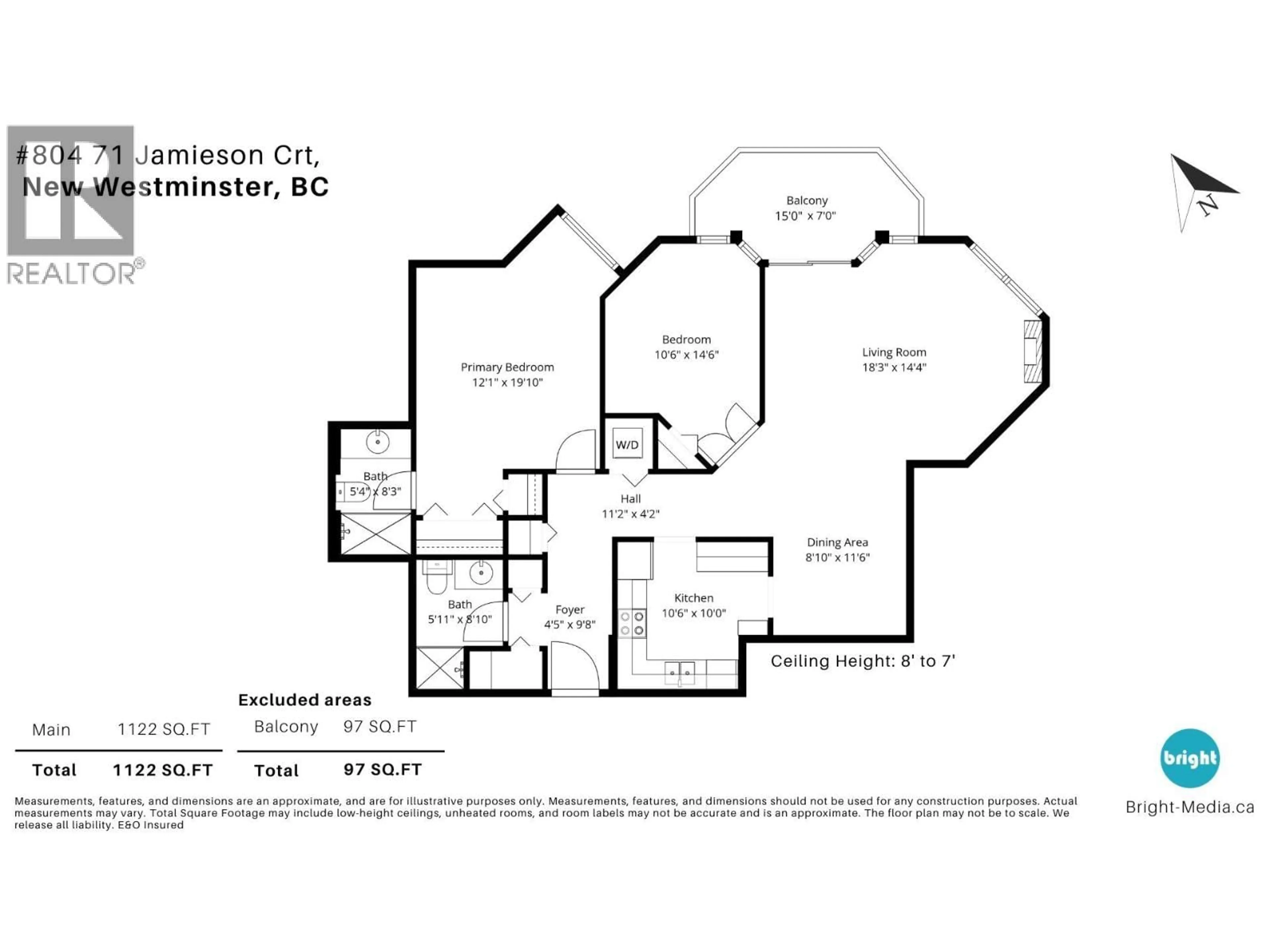 Floor plan for 804 - 71 JAMIESON COURT, New Westminster British Columbia V3L5R4