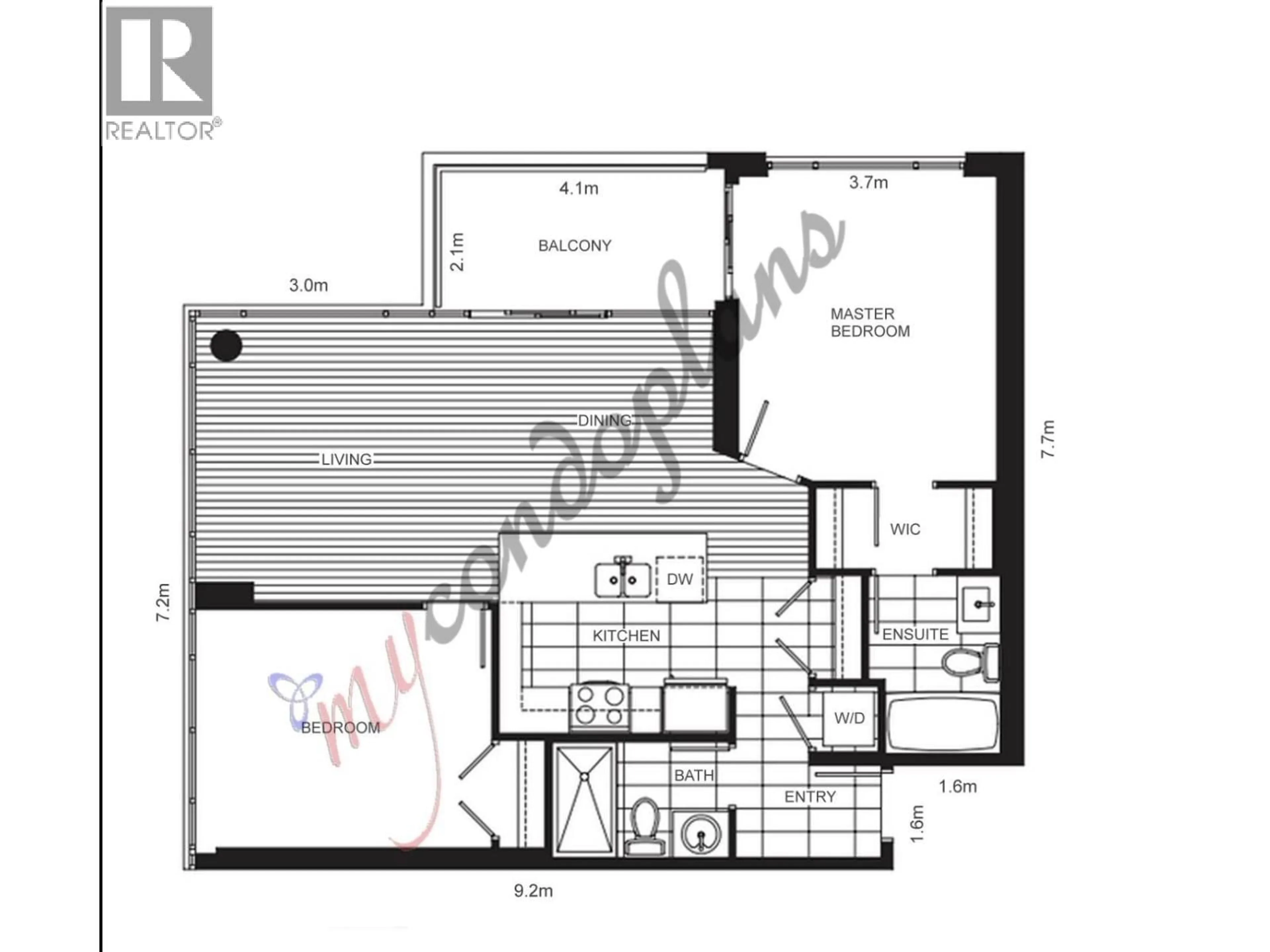 Floor plan for 808 - 6888 ALDERBRIDGE WAY, Richmond British Columbia V6X0A7