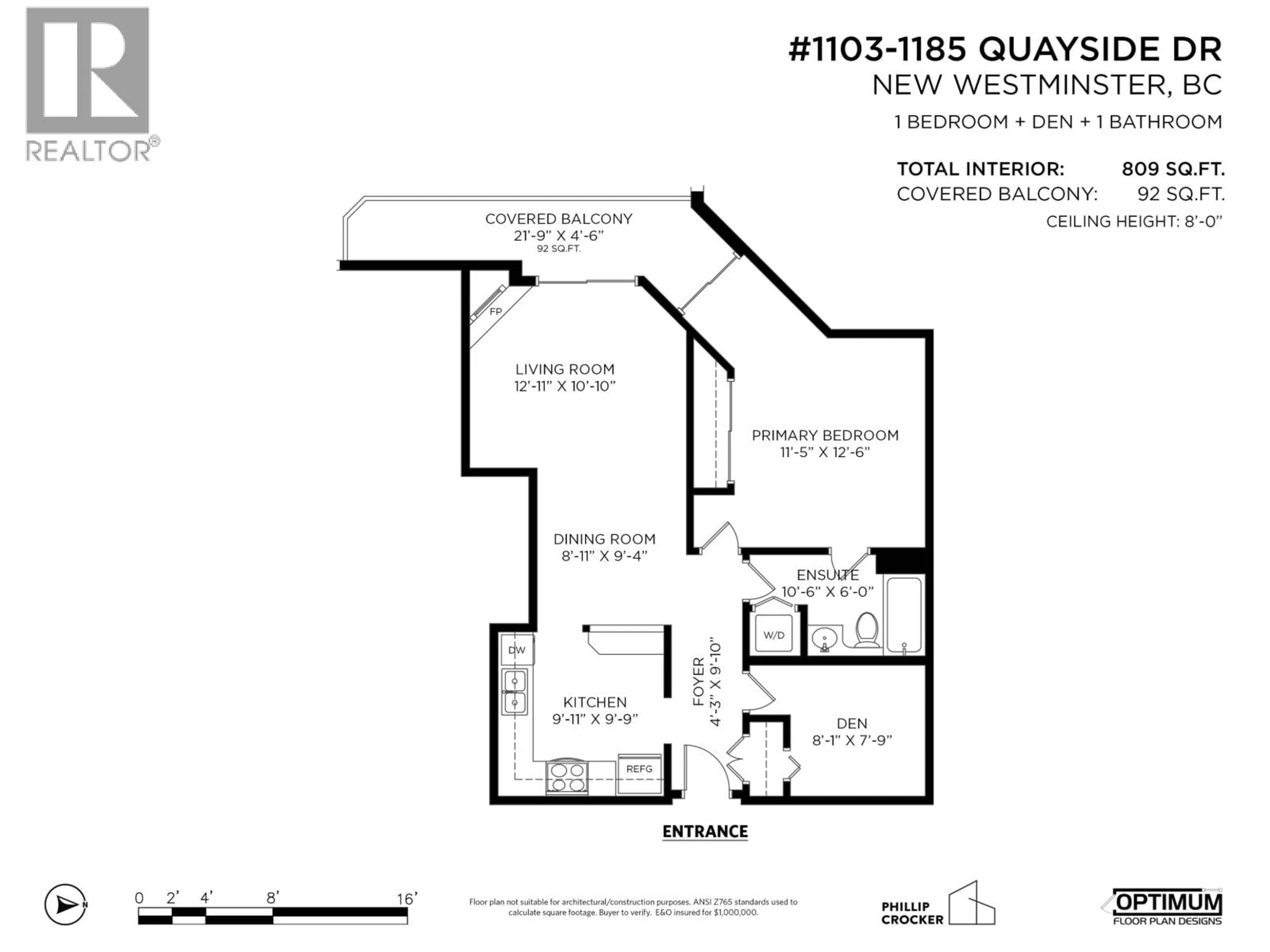 Floor plan for 1003 - 1185 QUAYSIDE DRIVE, New Westminster British Columbia V3M6T8